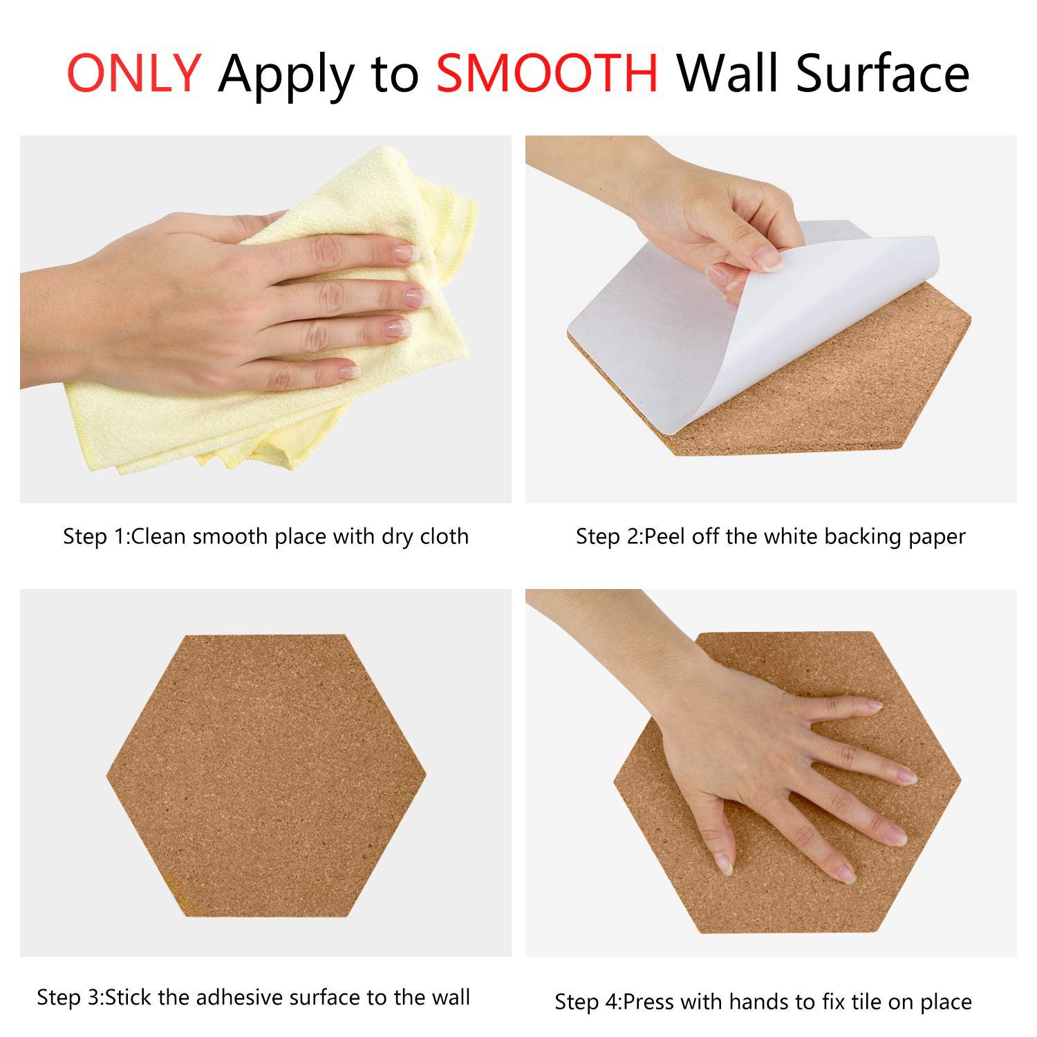Snapklik.com : HBlife 10 Pack Self-Adhesive Cork Board Tiles Mini Wall ...