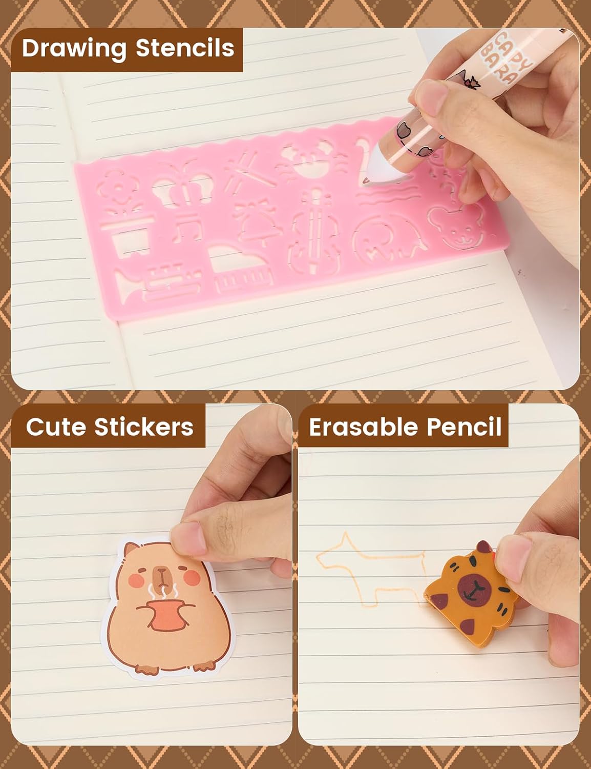 Defresit 129 PCS Washable Markers Set- Capybara Gifts for Girls, Art Supplies for Kids with Glitter Pencil Case, Coloring Kits for Kids, Ideal Gifts for Birthday Christmas Back to School