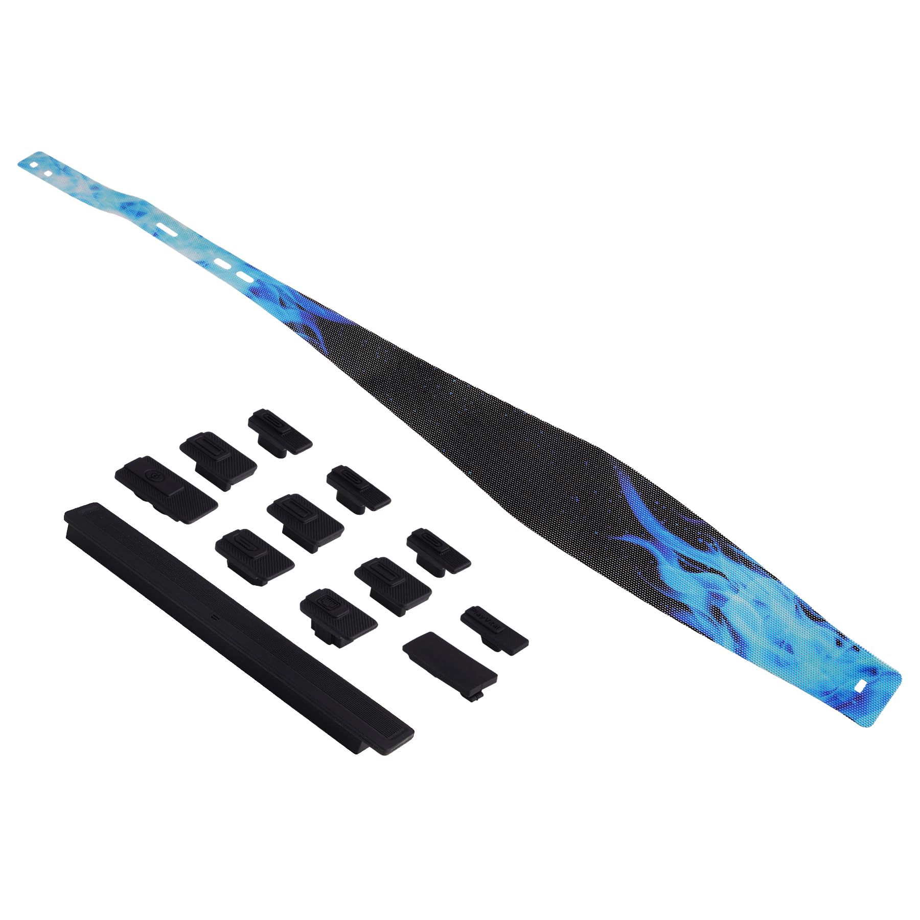 PlayVital Siatka Przeciwkurzowa z Silikonowe Zatyczki do ps5 Slim Disc & Digital,Osłona Przeciwpyłowa z Wtyczka Chroniąca Przed Kurzem do ps5 Slim Konsoli,Akcesoriów do ps5 Slim-Niebieski Płomień