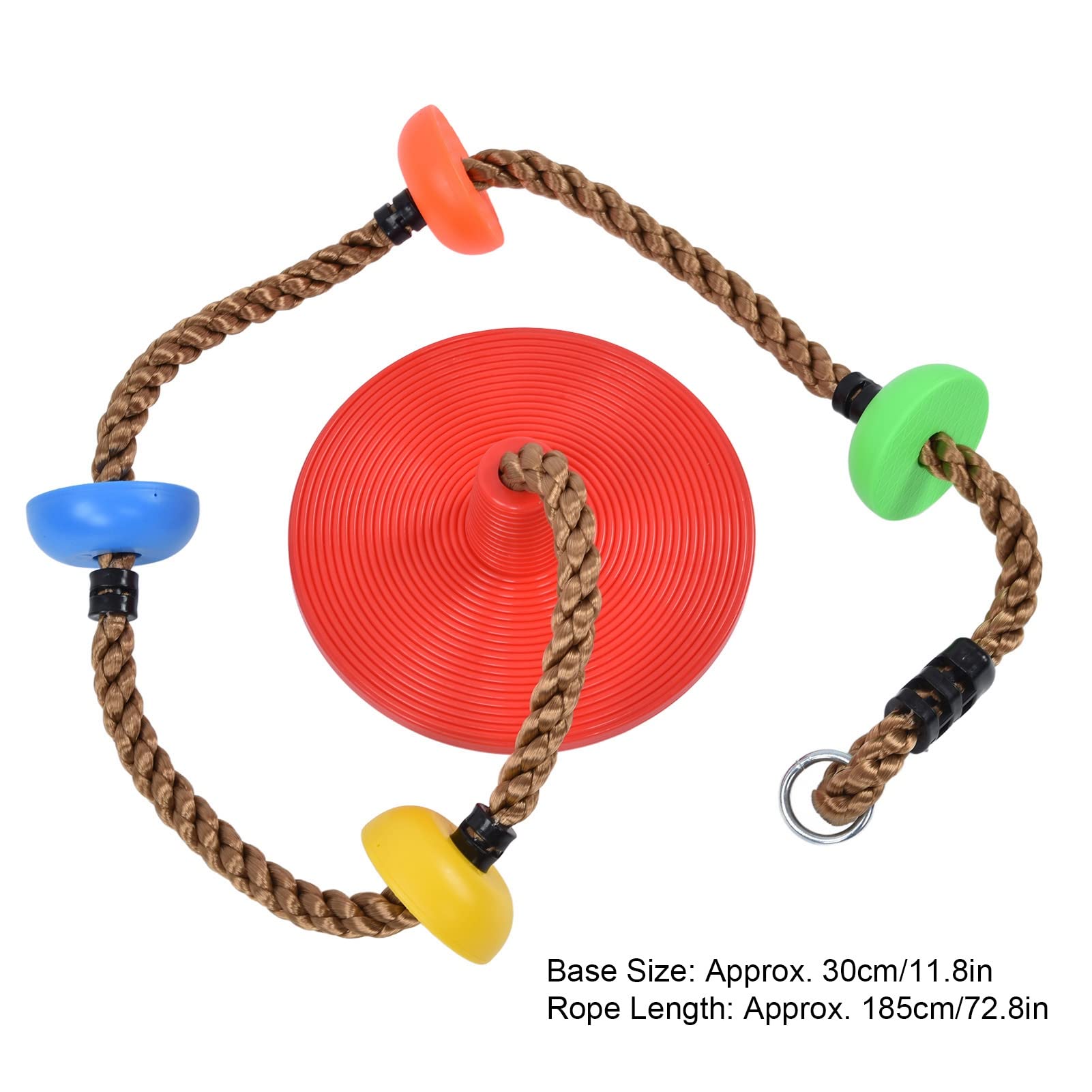 Rengue Altalena a Disco con Corda da Arrampicata per Bambini, Gioco | Plastica Ad Alta Resistenza, Base da 30 Cm, Corda da 185 Cm, Robusto per Appendere Agli Alberi, Superficie Liscia e per i
