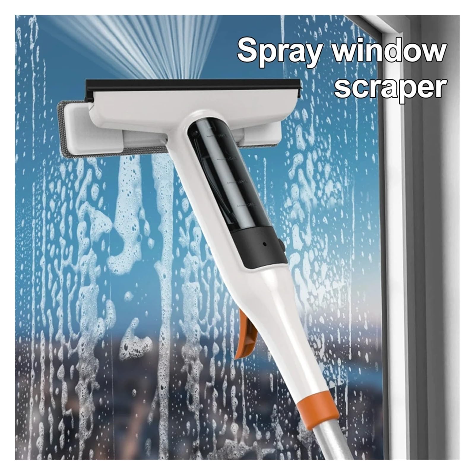 Escobillas de Goma Raspador de Ventana Ducha Limpiador vidrios Mango Herramienta Limpieza con arandela rociadora Configurar extendido Hogar