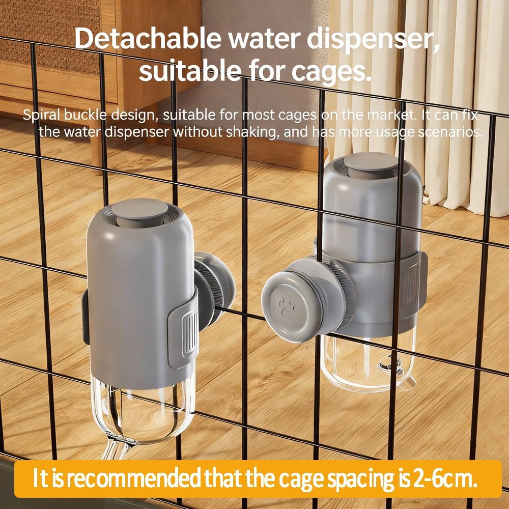 Cat Water Dispenser – 750ml Anti Drip Height Adjustable Waterer, Suction Cup Base Standing Pet Waterer, Kitten Feeding Station, for Small Animals, Bunny, Hedgehog, Indoor/Outdoor Use (B)