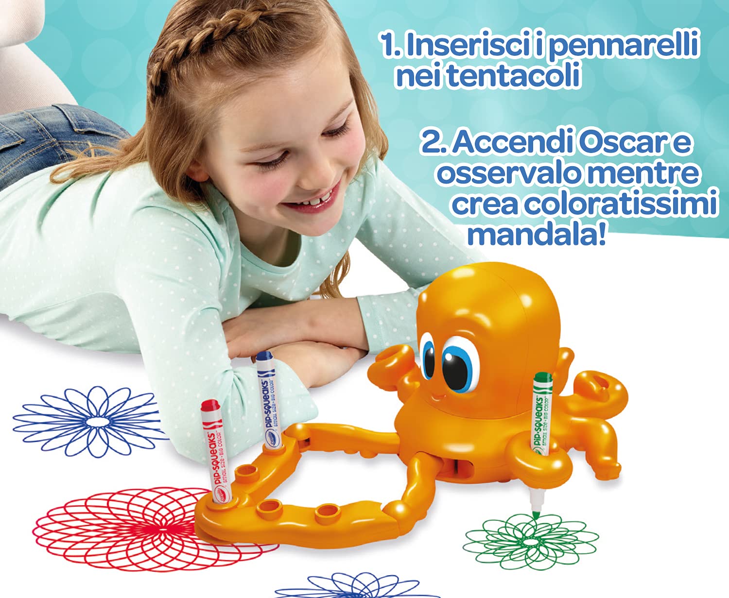 CRAYOLA - Oscar Petit Poulpe Crée tes Mandalas - Activité créative et idée Cadeau pour Enfants, 4,5,6,7 Ans - Multicolore - 920300