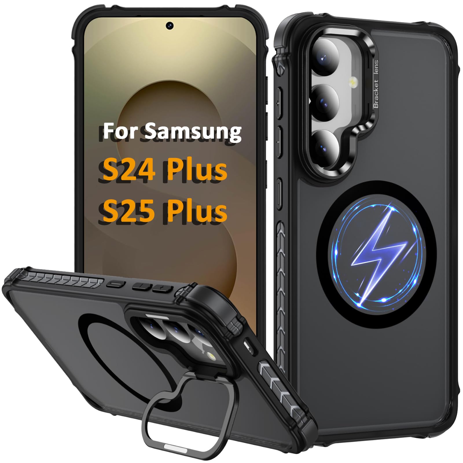 Coque de protection premium Samsung S24 S25 Plus noire avec aimant MagSafe - 8