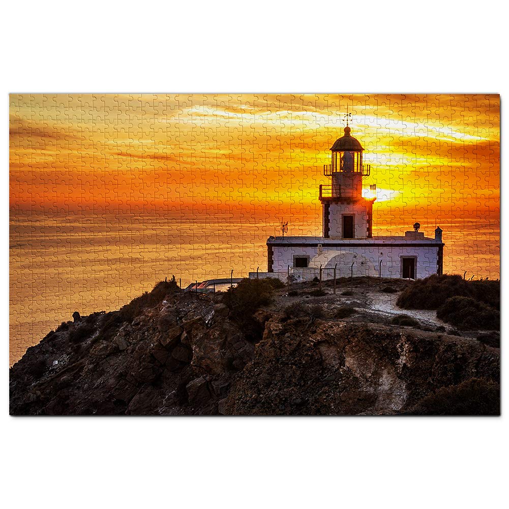 Greece Santorini Akrotiri Lighthouse Puzzle 2000 Piecesen Puzzle Adult Game Graphics Travel Souvenir 70x100CM