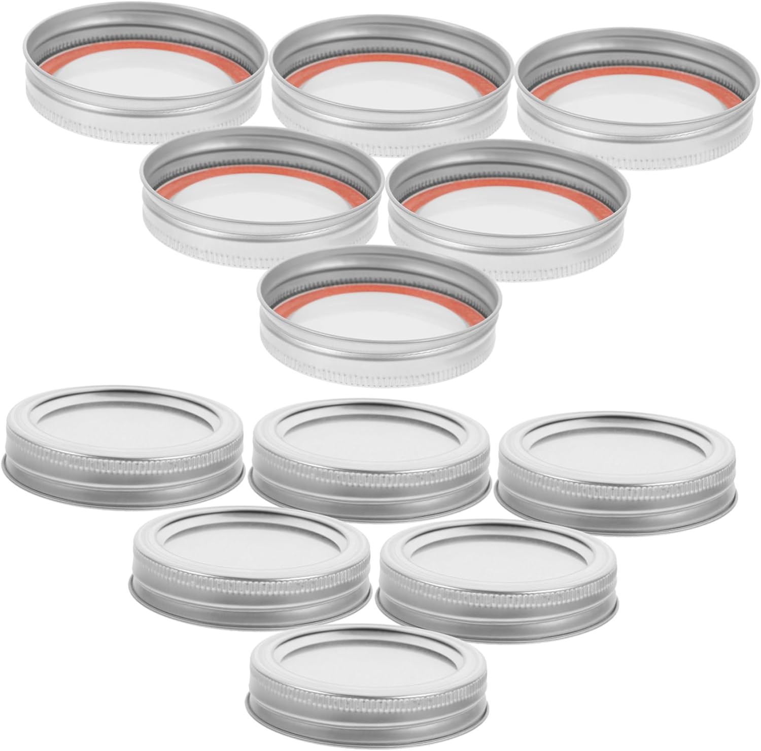OUNONA 100sets Regular Mouth Canning Jar Lids Detachable Metal Sealing Caps for Food Storage and Lightweight Tinplate Design Compatible Jars and Containers