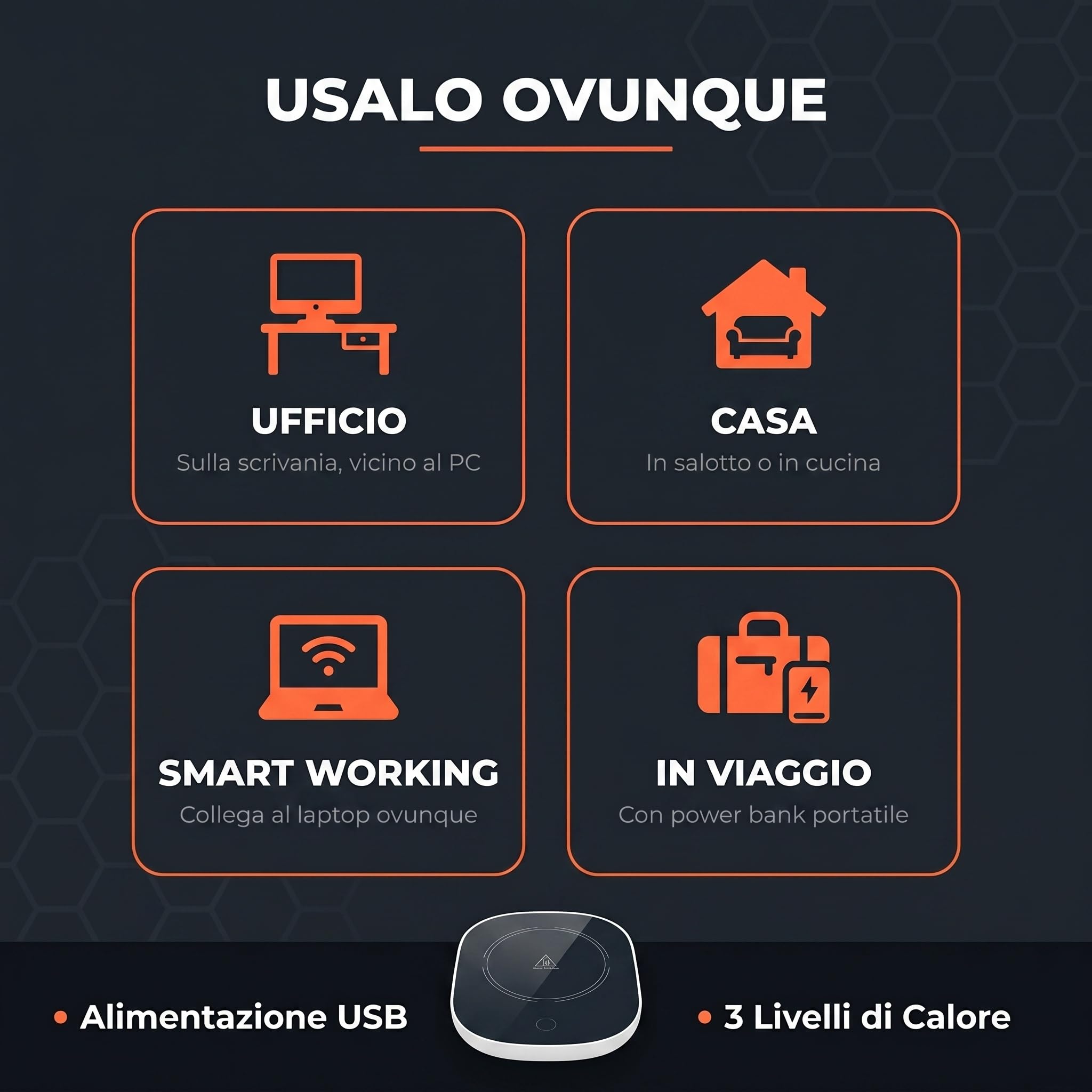 Scalda Tazze USB – Piastra Elettrica Riscaldante per Bevande – Compatibile con Tazze in Vetro, Acciaio e Ceramica – Perfetto per Casa, Ufficio e Smart Working
