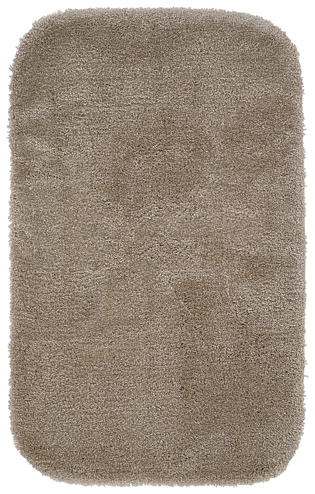 Garland Rug Finest Luxury Brown Taupe 24 in. x 40 in. Ultra Plush Washable Bath Rug -Soft, Fluffy, Non-Slip Design for Your Bathroom, Combining Comfort, Durability, and Elegance for Your Home