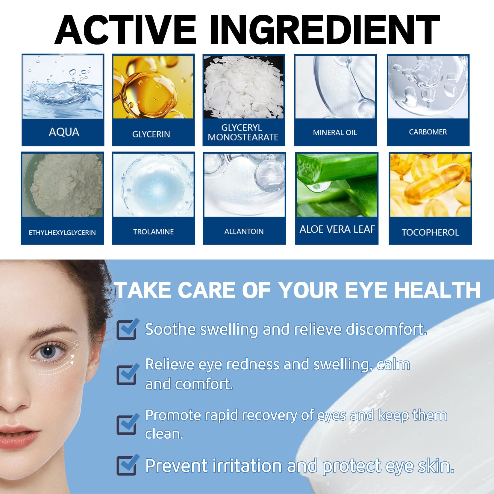 2pcs Chalazion & Blepharitis Eye Care Cream, Stye Care for Dry Eyes, Reduce Swollen Eyelids,Irritation, Relieve Eyelids Itchy - Image 4