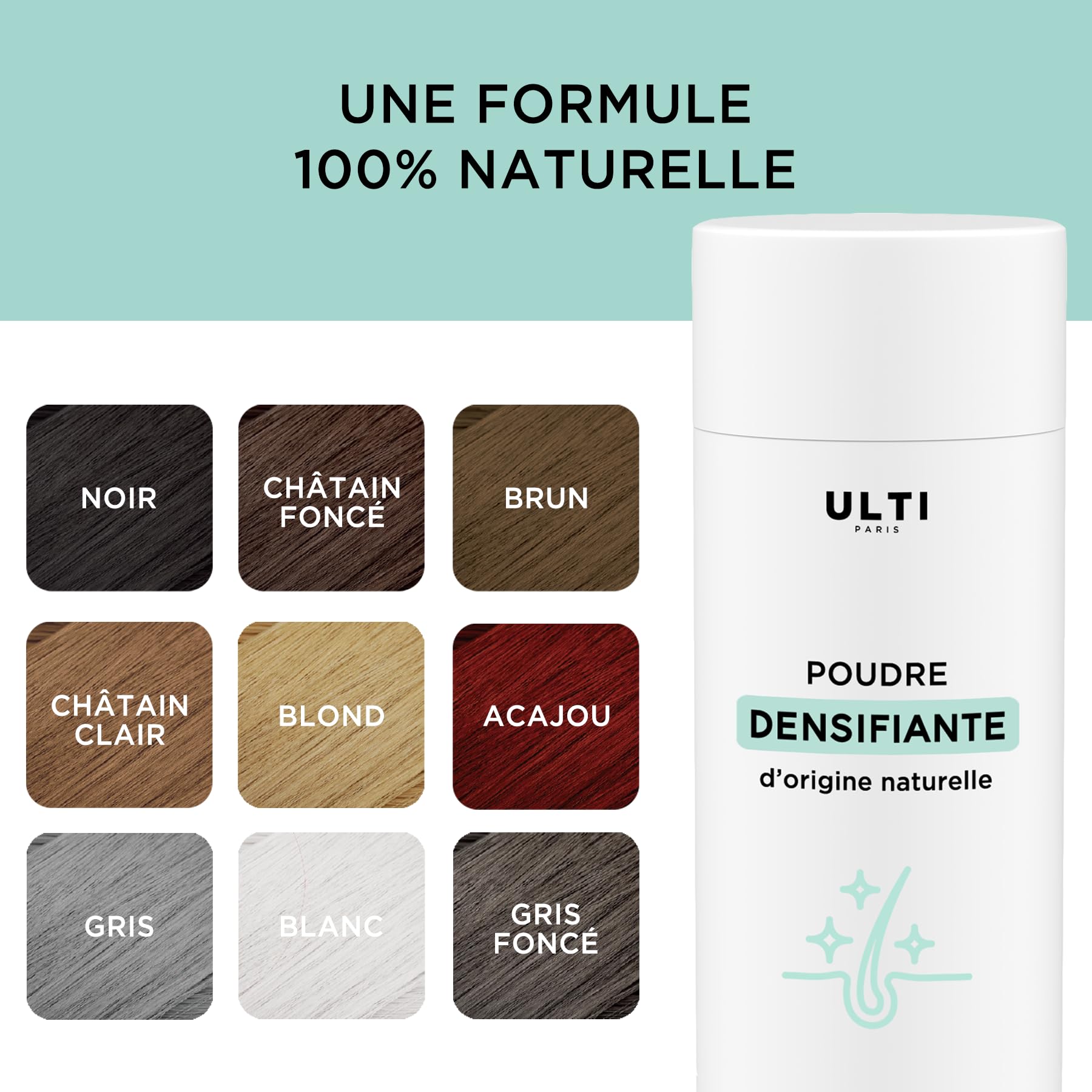Fibres pour cheveux - 30 g - Poudre pour cheveux 100 % naturelle (brun foncé) fibres cheveux, épaississement des cheveux, cheveux fiber, cheveux powder, poudre de cheveux