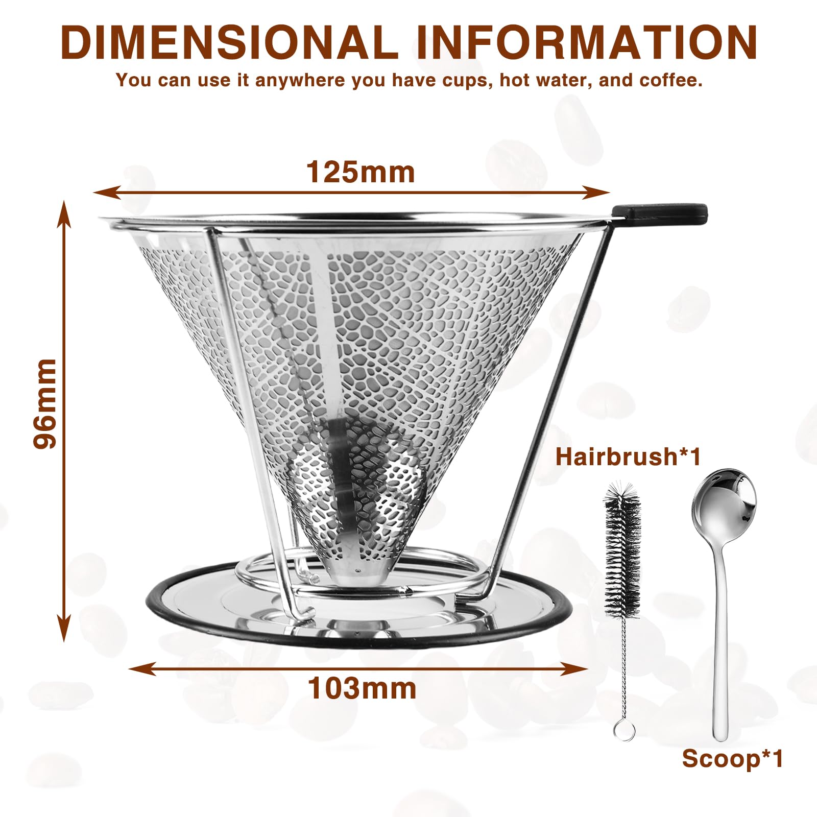 Filtro Caffè Riutilizzabile In Acciaio Inox - Senza Carta, Per Caffè Preparato A Mano - Foto 5