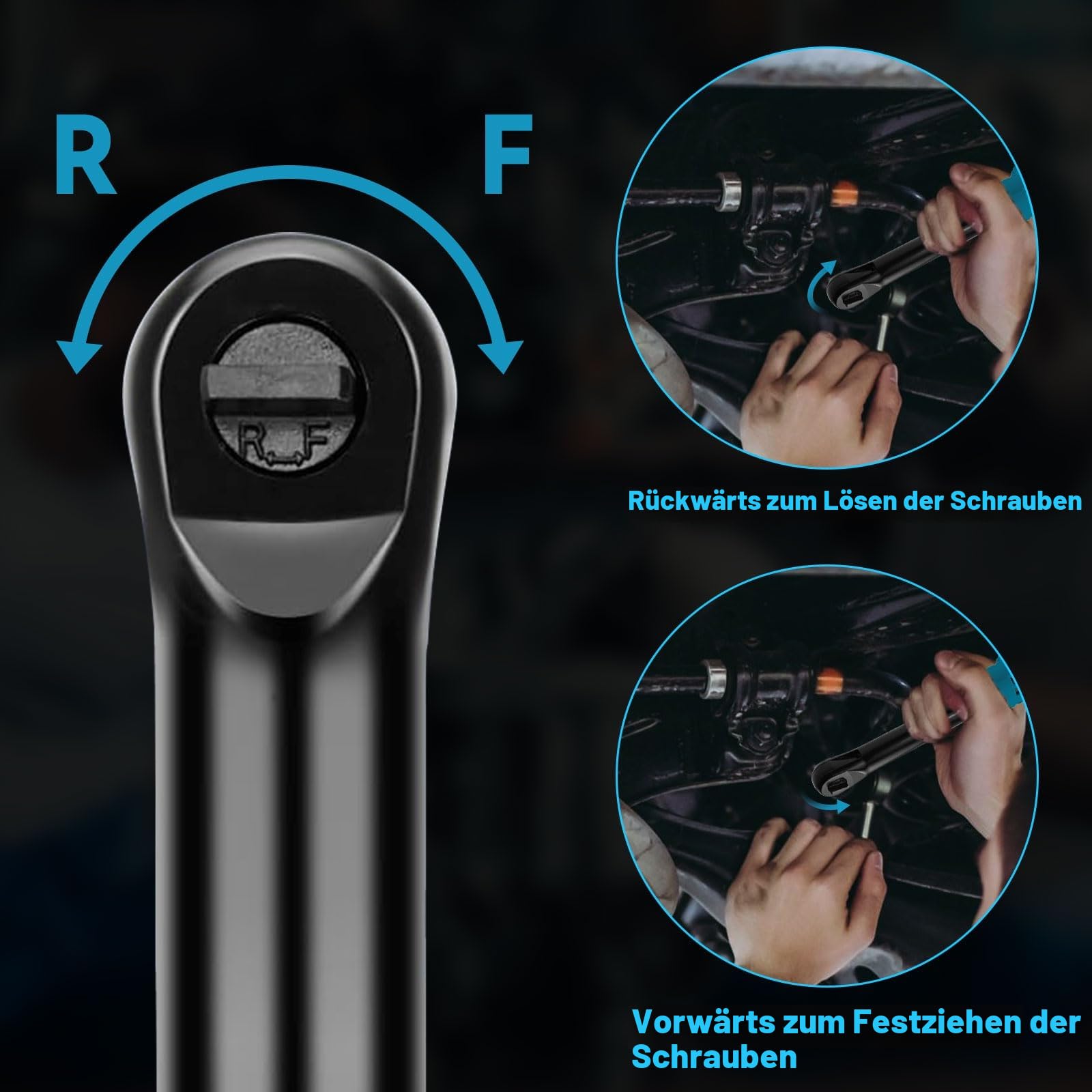 Akku Ratschenschlüssel für Makita 18V Akku, 3/8 Zoll verlängerter elektrischer Ratschenschlüsselsatz mit LED-Licht, 9 10 11 12 13 14 15 17 mm Stecknüssen, 320 U/min, 80 N.m (Keine Batterie)
