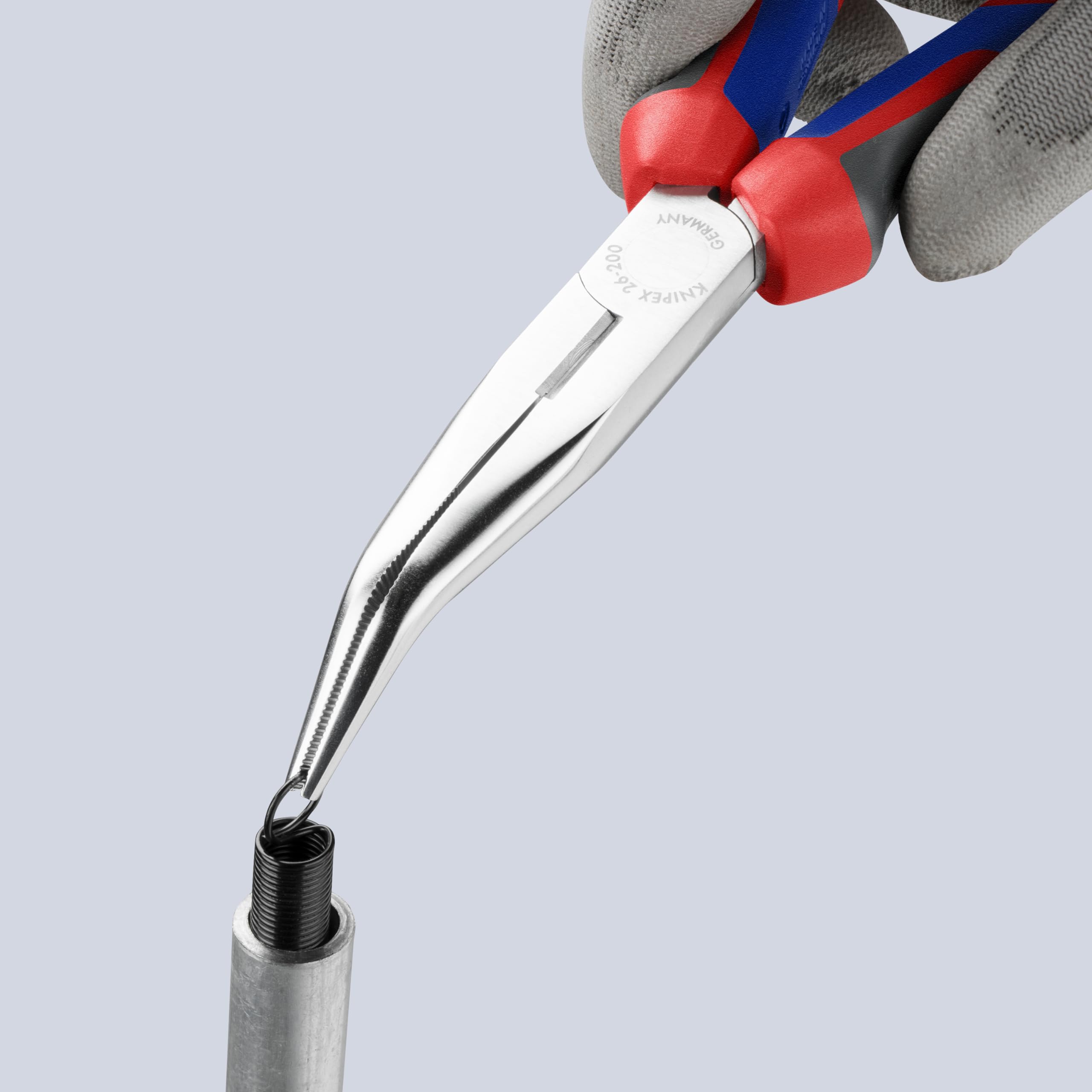 KNIPEX Flachrundzange mit Schneide (Storchschnabelzange) verchromt mit Comfort-Griffen 200 mm, 26 25 200 – Ansicht 3