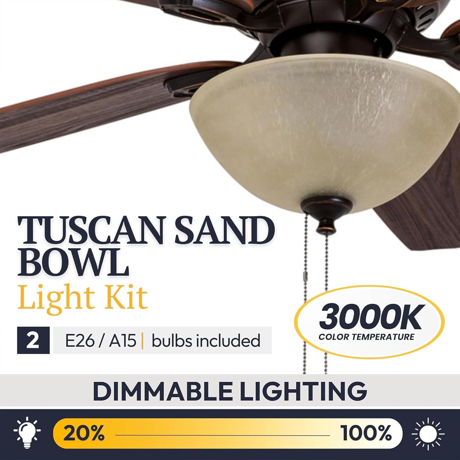 Prominence Home Spring Hollow LED Ceiling Fan with Light, Pull Chain, 3 Mounting Options, 5 Dual Finish Blades and Reversible Motor, 52", Bronze