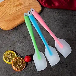 Pacote com 3 espátulas de silicone semitransparentes – Raspadores antiaderentes resistentes ao calor para assar, cozinhar e misturar