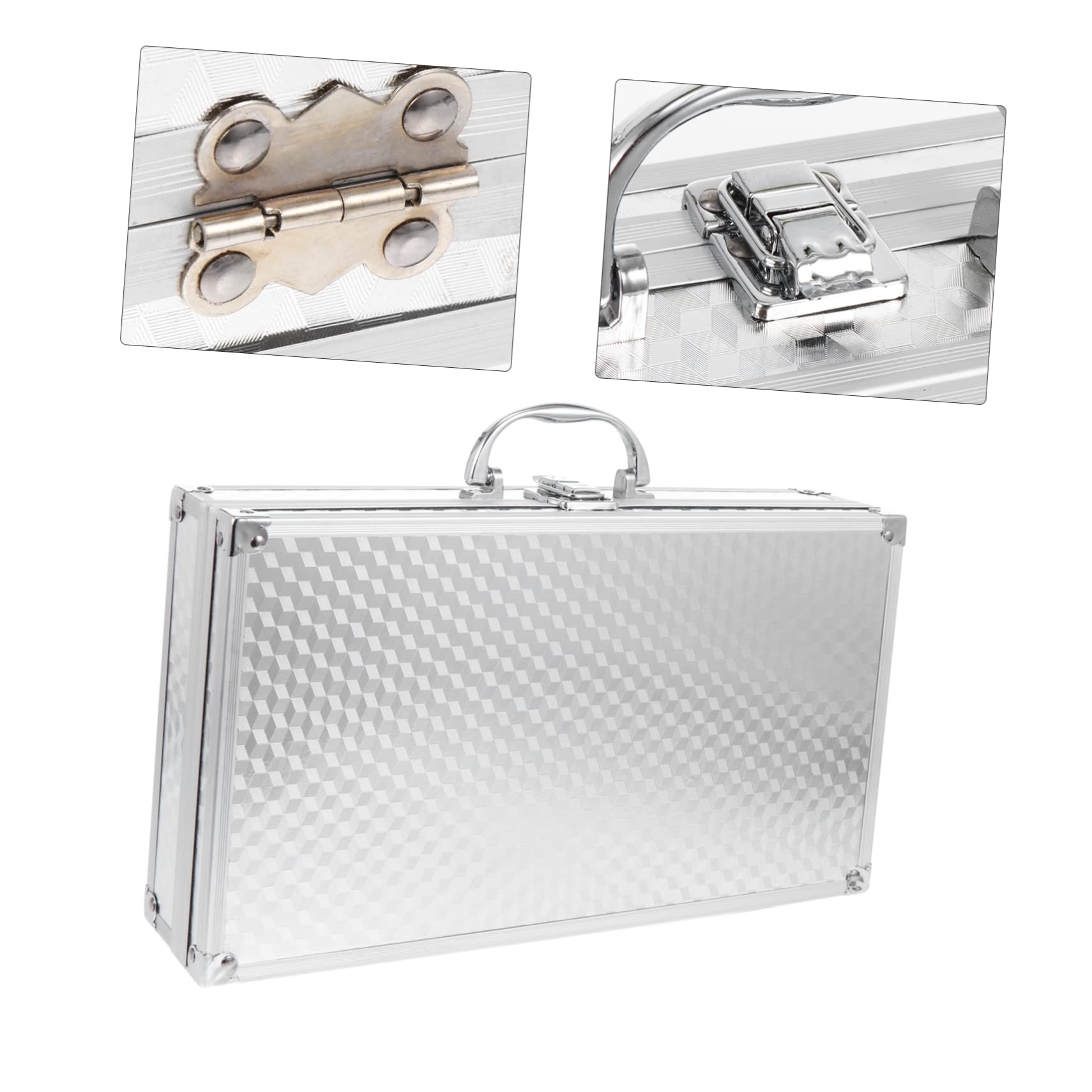 jojofuny Custodia per Schede Audio in Alluminio Argento Capacità di Carico Elevata e Trasporto Comodo, Valigetta Elegante e Semplice per Viaggi e Utilizzi Professionali