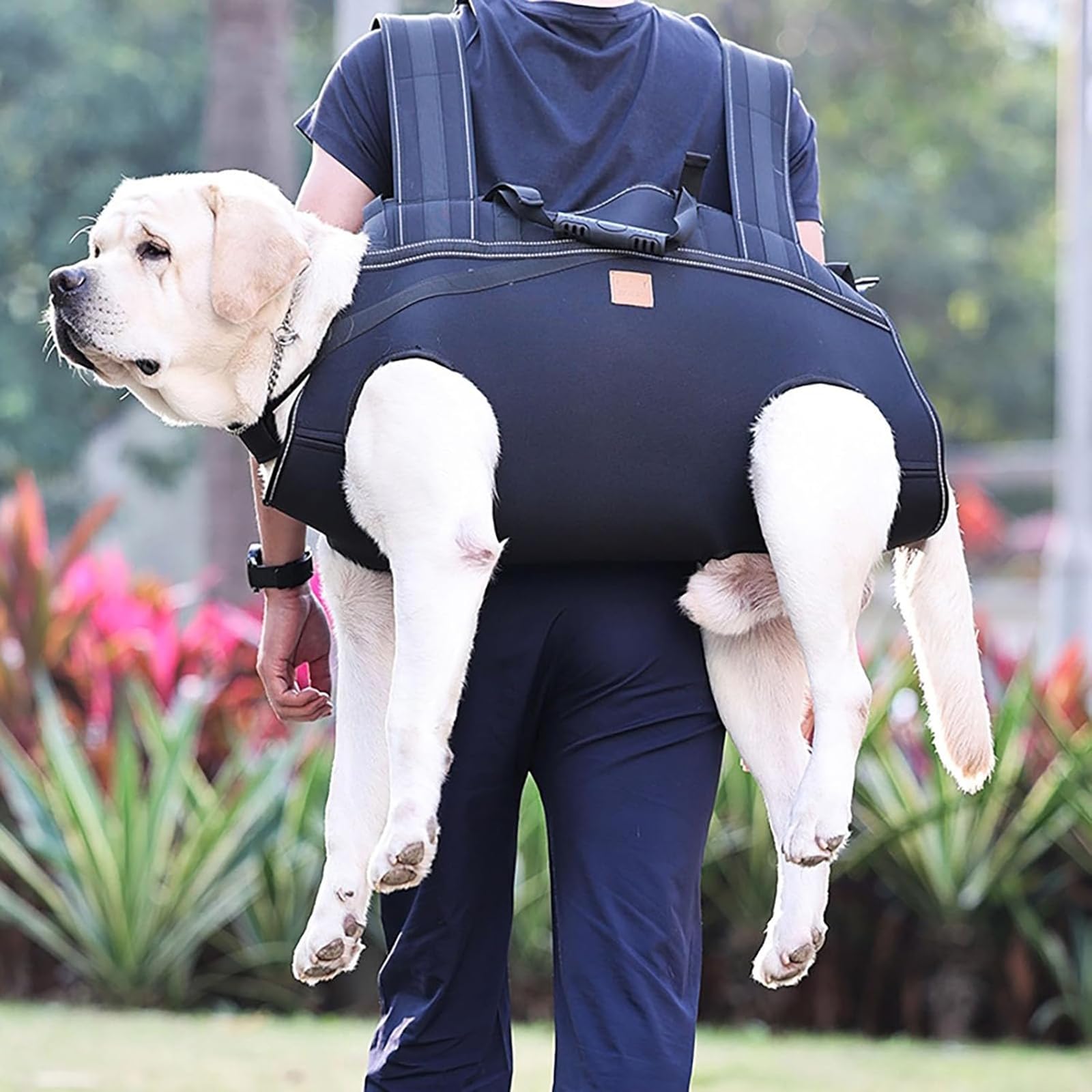 Arnés de elevación para Perros Extra Grande, portabebés para Perros de Cuerpo Completo, Mochila de Emergencia para Perros con asa y Tiras Reflectantes, arnés para Mascotas para Perros
