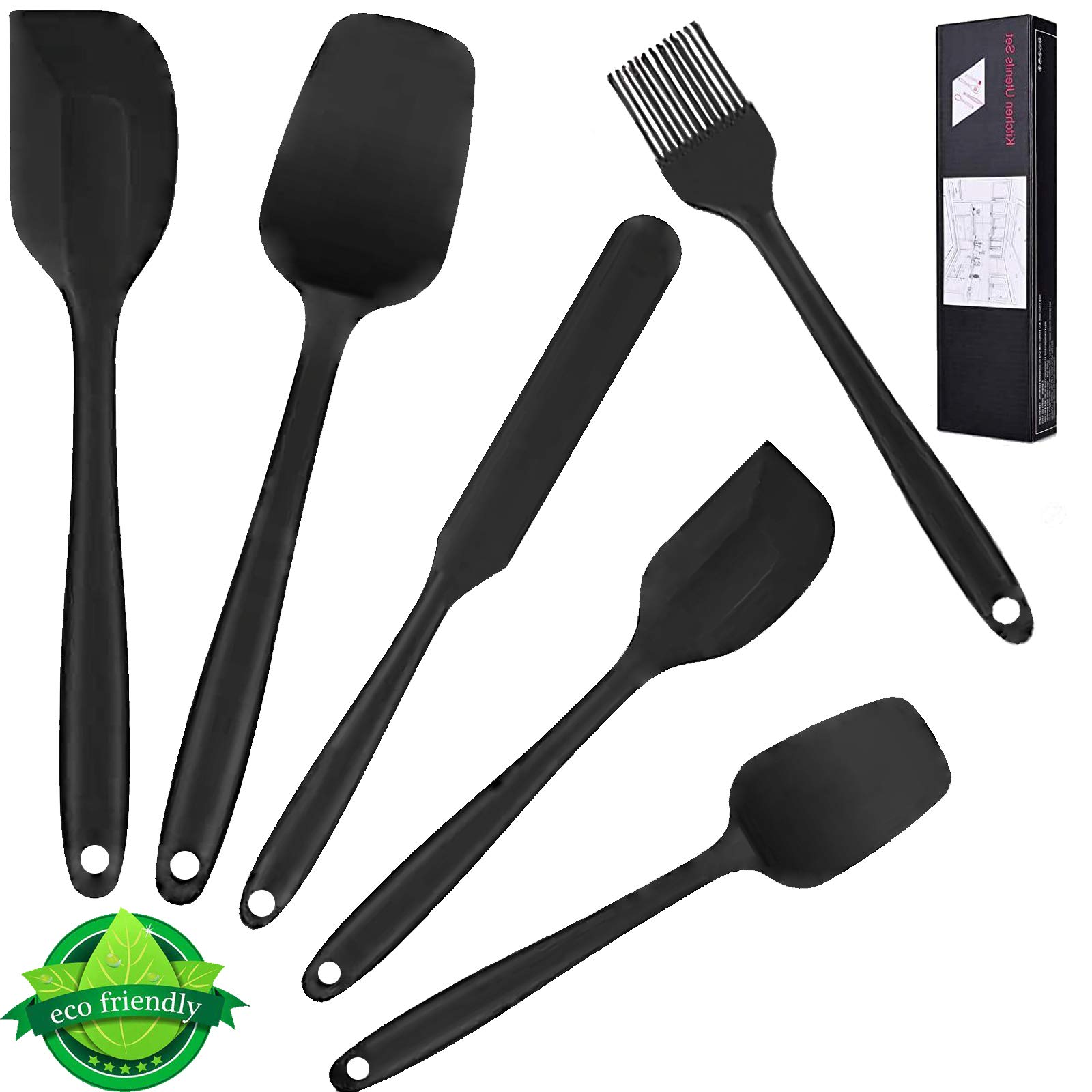 Silicone Spatula Set Non-Stick Rubber Spatula Set Easy to Use Kitchen Spatula Set Silicone Heat Resistant for Cooking 6 Pi...