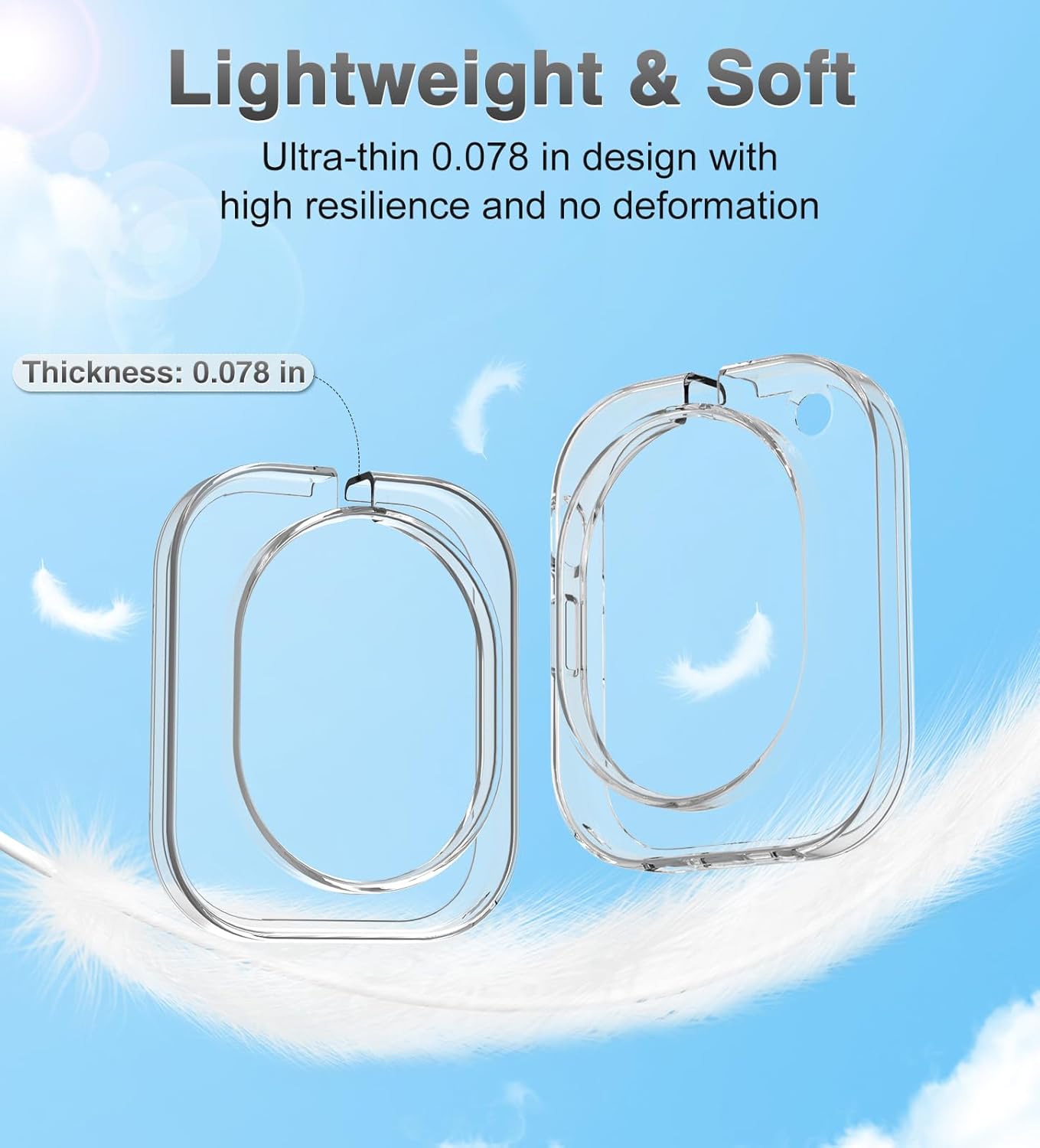 Case for Nothing Headphone 1, Clear TPU Ear Cups Cover Skin Protective, Shell Covers Replacement Shockproof/Washable/Sweatproof/Dust-Proof Scratch-Resistant for Men Women (Clear) - Image 5