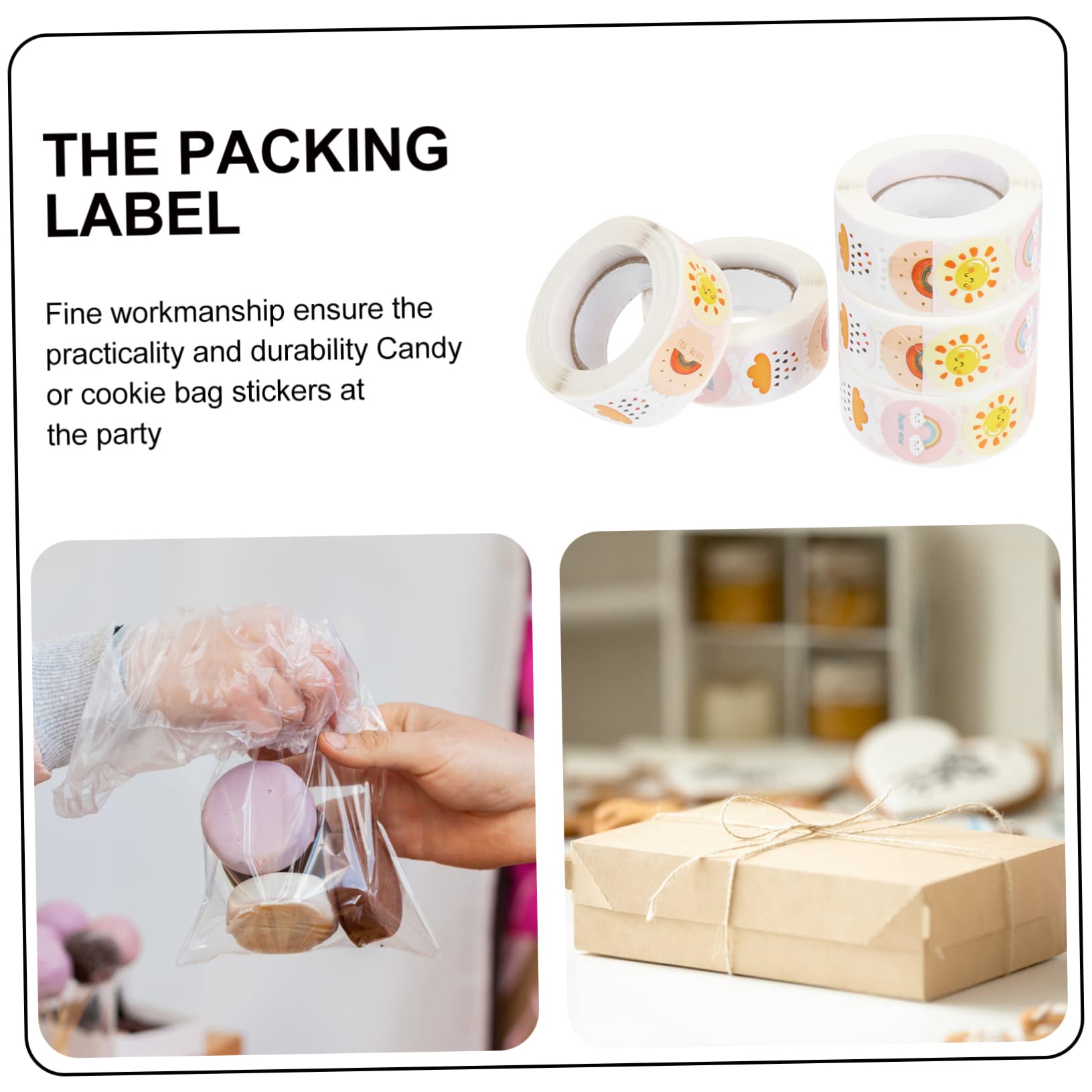 VILLCASE 25rollen - -aufkleber Handgemachte Dekorative Dankeschön-etiketten Für Pro Für Verpackungen Karten Und