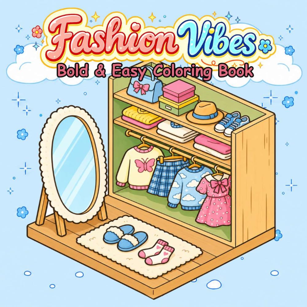 Fashion Vibes: Easy and Bold Coloring Book