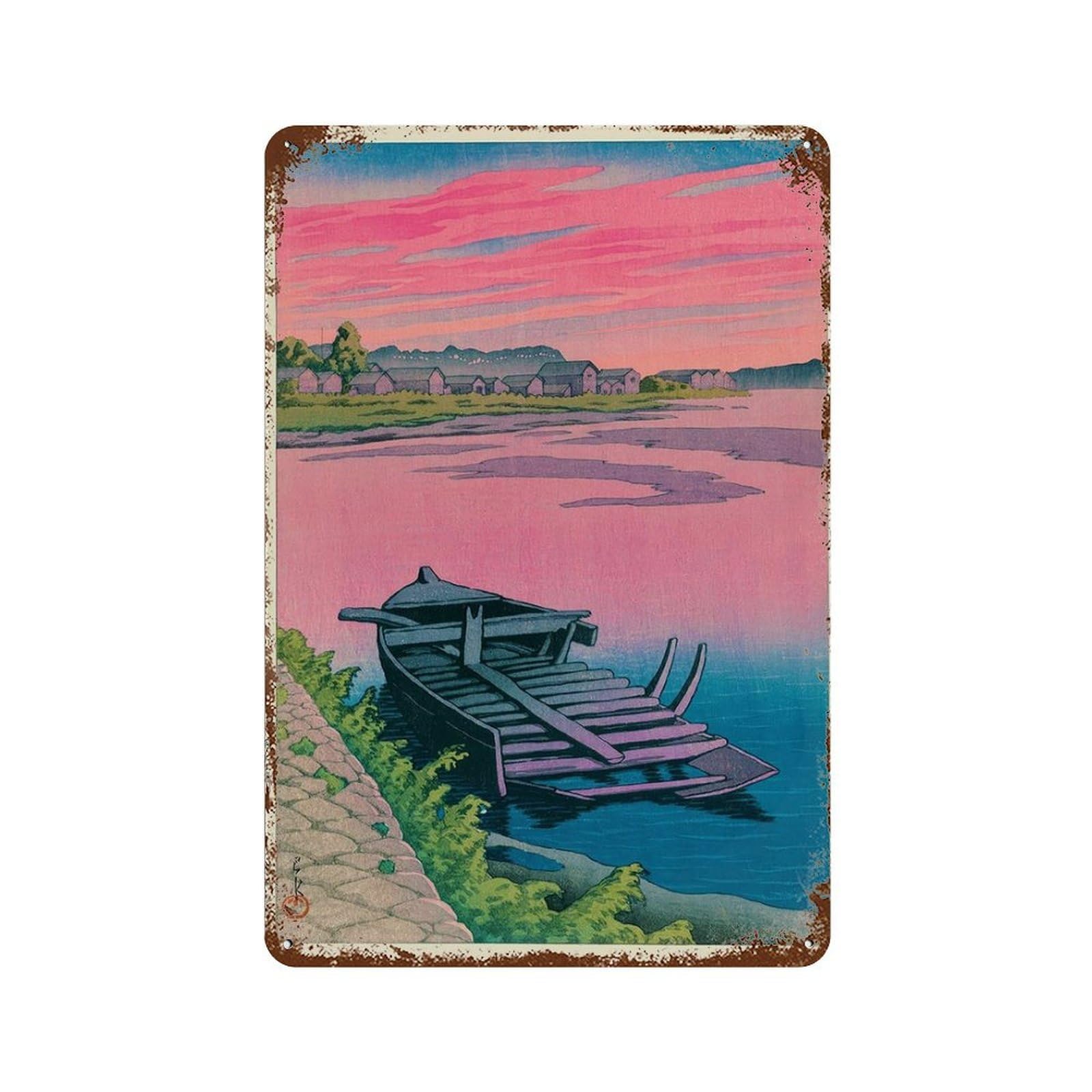 xiaoxiaoshen Kawase Hasui Illustration Wall Decor Art Metal Tin Poster Modern Home Decor Art Home Bar Shop Decorations Vintage Sign 30x20cm