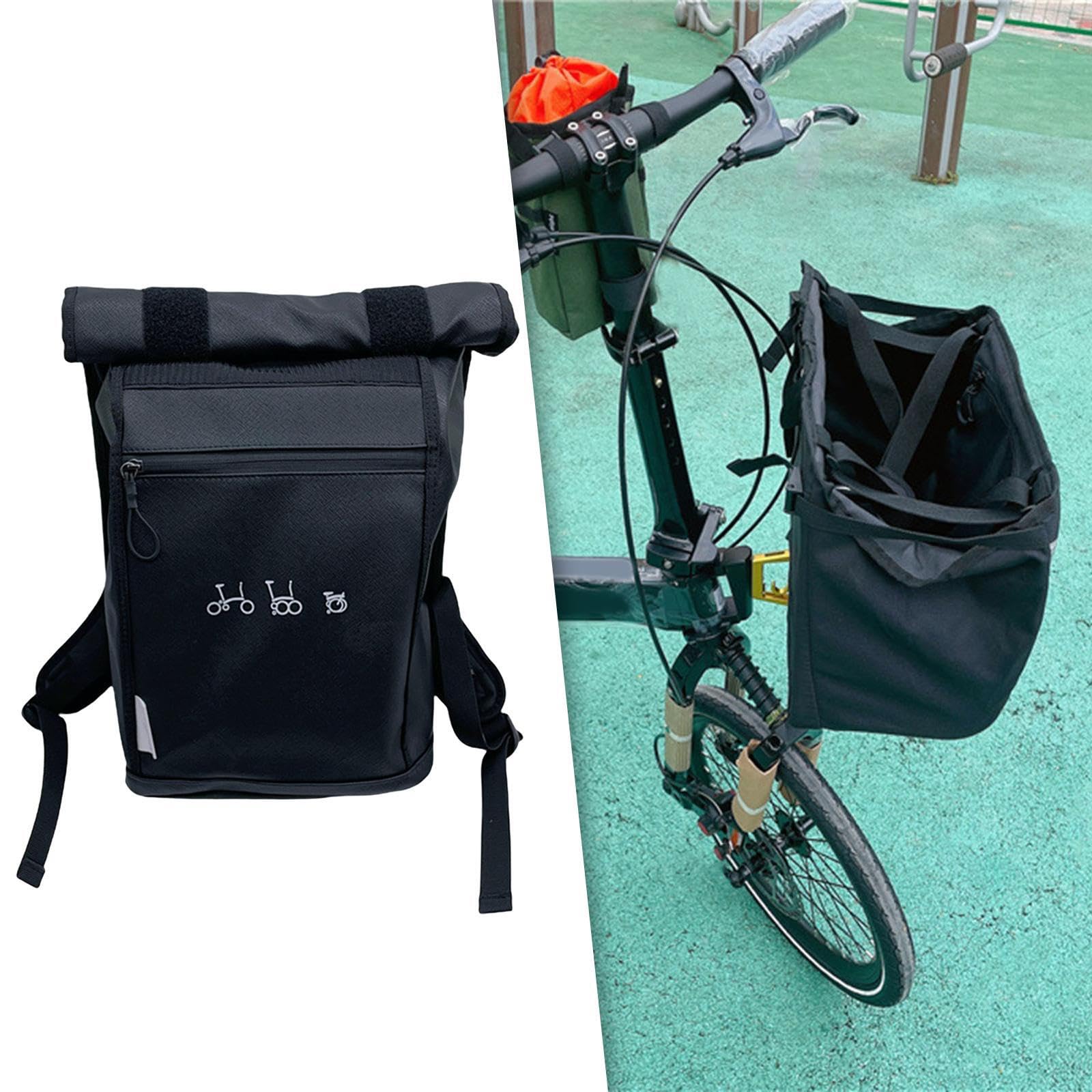 Cesta delantera plegable para bicicleta, elegante y desmontable, ideal para mochilas de bicicleta y almacenamiento de accesorios de ciclismo al aire libre, con funda