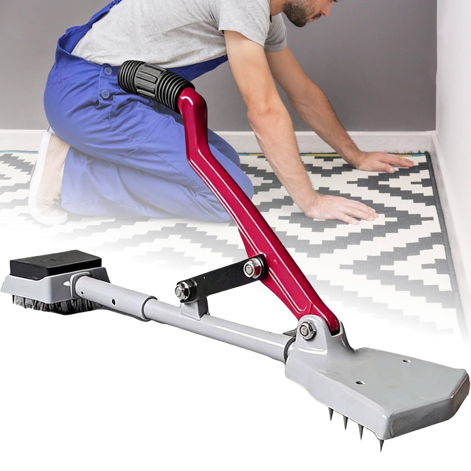 Outil Multifonction pour Poser et rétracter Les moquettes, tendeur de Moquette Professionnel sans Genoux, pour la Pose de moquettes Neuves et la rénovation de moquettes Anciennes