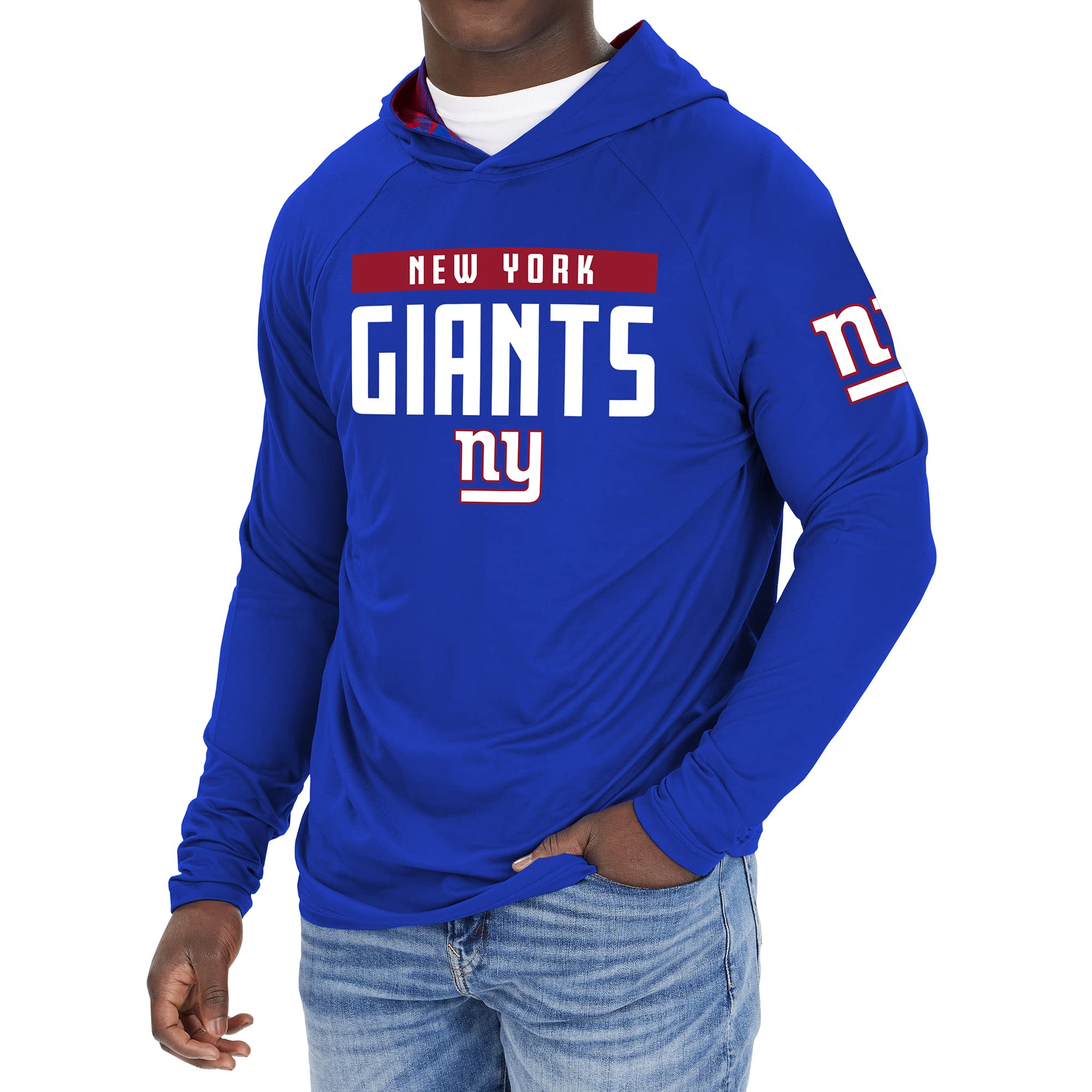 Zubaz NFL Football Men's Solid Team Hoodie with Camo Lined Hood and Sleeve Graphic — view 118