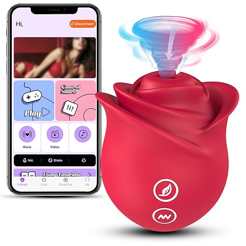 Rose Sex Toy Sucking Vibrator - Adult Toys Rose Toy Women Sex Toy with 10 Suction Modes, App Remote Control Vibrator for Clitoral Nipple Oral Sex Stimulation, Adult Sex Toys & Games for Women Couples