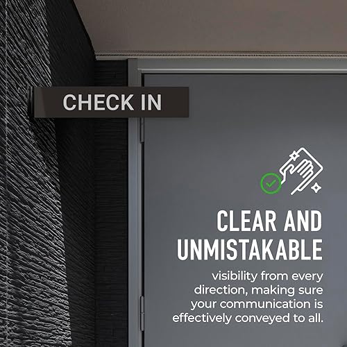 Miniatura 10 de Cartel de proyección de registro de entrada, doble cara, 2 x 12 pulgadas, ACM, con accesorio plateado satinado de níquel cepillado, fabricado en