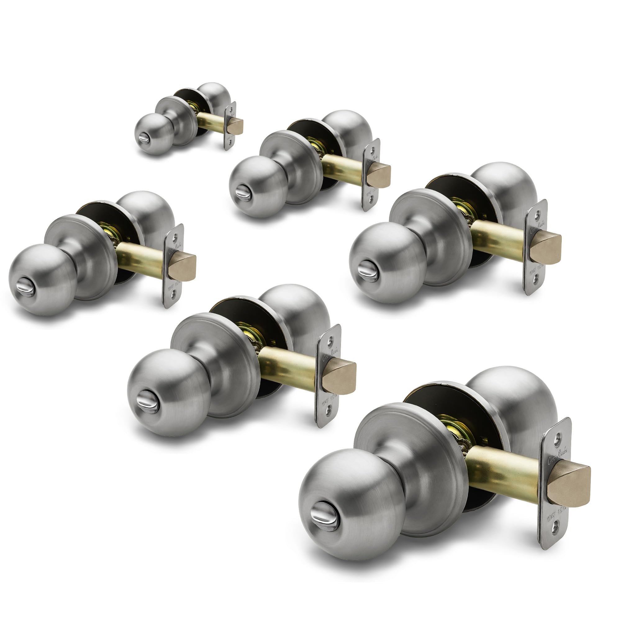 Satin Stainless Passage Door Knobs - Easy Install & Durable -11 Satin Stainless Passage Door Knobs - Easy Install & Durable -11