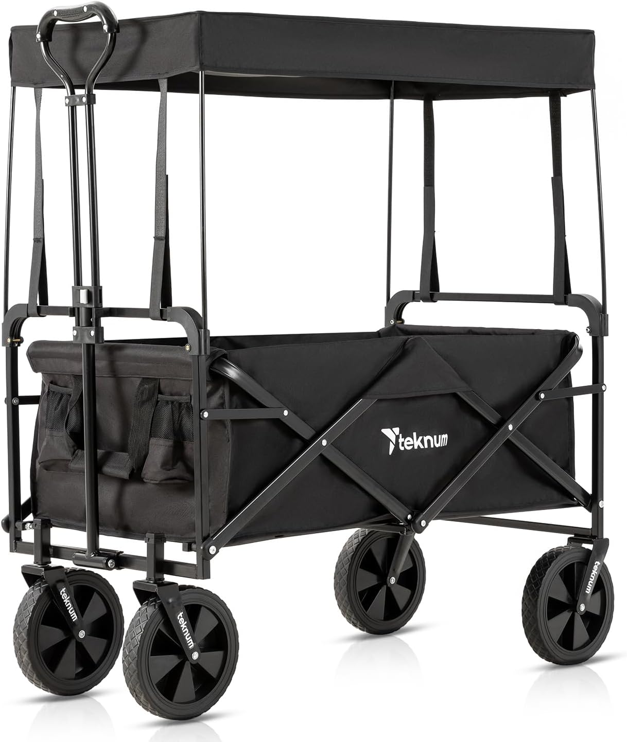 Teknum Folding Wagon Cart w/Canopy - Black