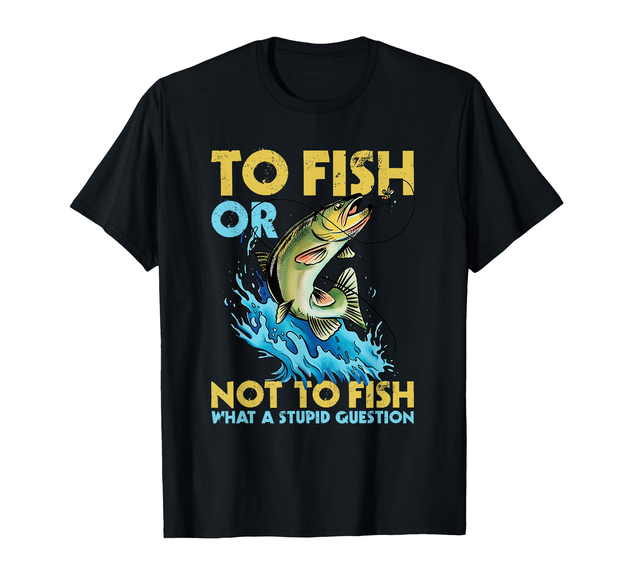 Fishing T-Shirt, Men's, Adults, Fishing Enthusiasts, Short Sleeve, T-Shirt, Black, S