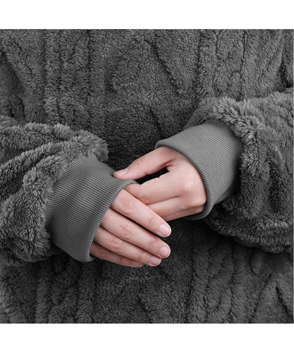 ABYOVRT Sweat à Capuche Femme Pull Polaire Casual Manches Longues Automne Hiver Chaud Sweat Polaire Couleur Unie Oversize Sweatshirt Loose Hoodies à Capuche avec Poche Hauts Top,S-XXL