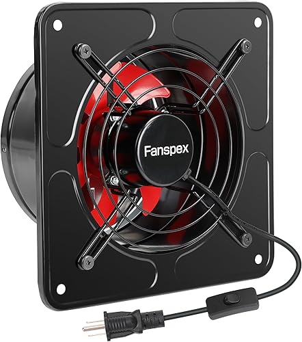 Ventilador de escape de alta velocidad de 10 pulgadas para cocina, 1020 CFM, ventiladores de ventilación doméstica para taller, ático, garaje,