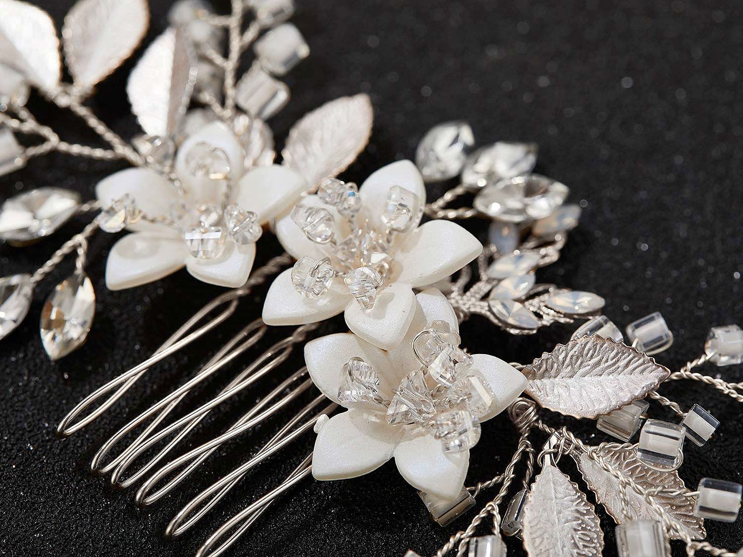 Amazon.com : SWEETV Wedding Hair Comb Clip Bridal Crystal  display picture 3