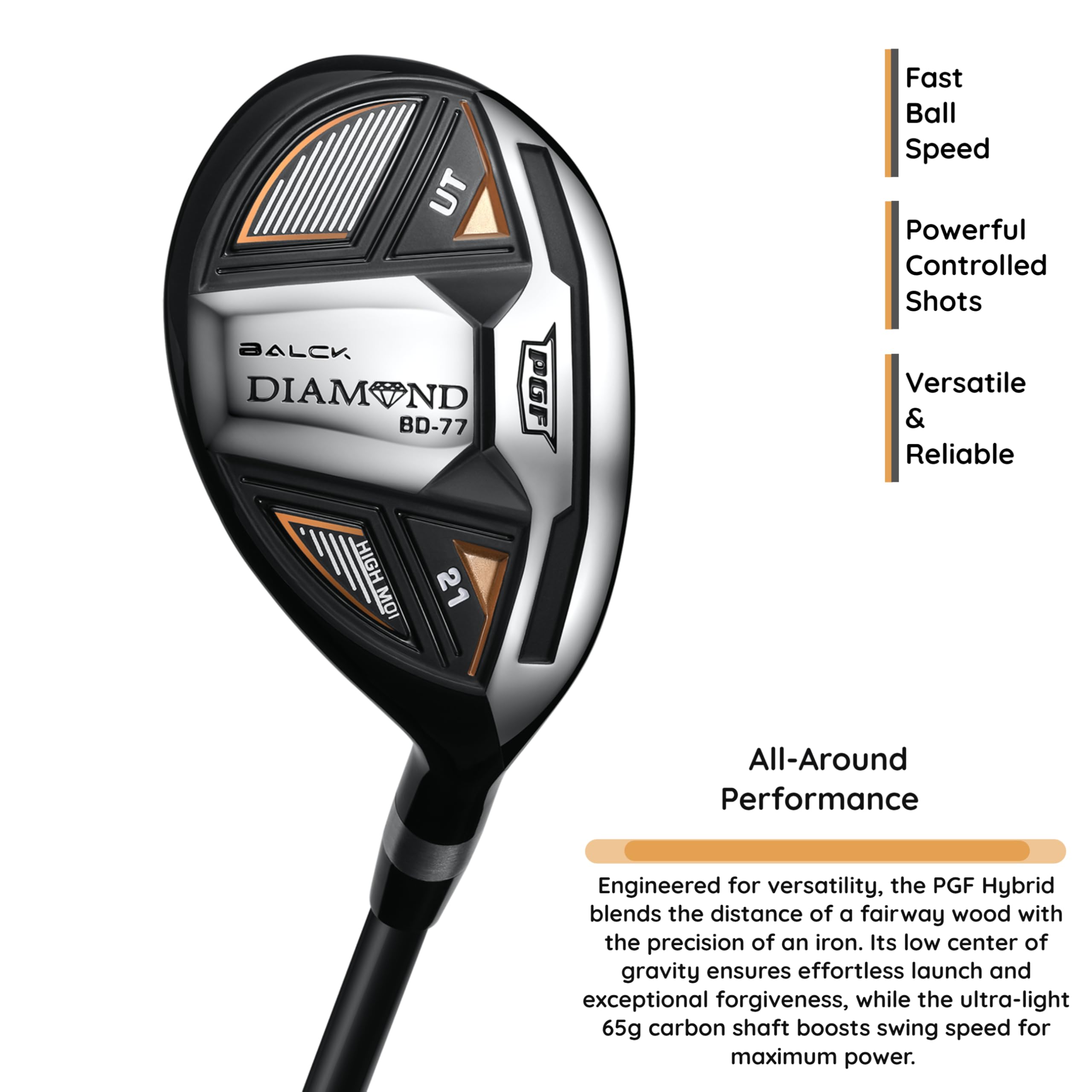 PGF Labs BG-77 kompletny zestaw kijów golfowych dla mężczyzn i kobiet [14-częściowy] [Flex: regularny]