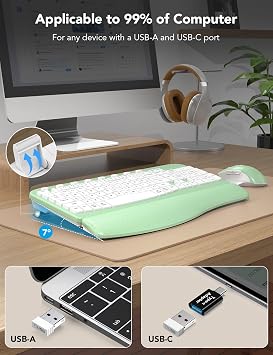 SABLUTE Wireless Keyboard and Mouse Combo with Ergonomic Wave Key