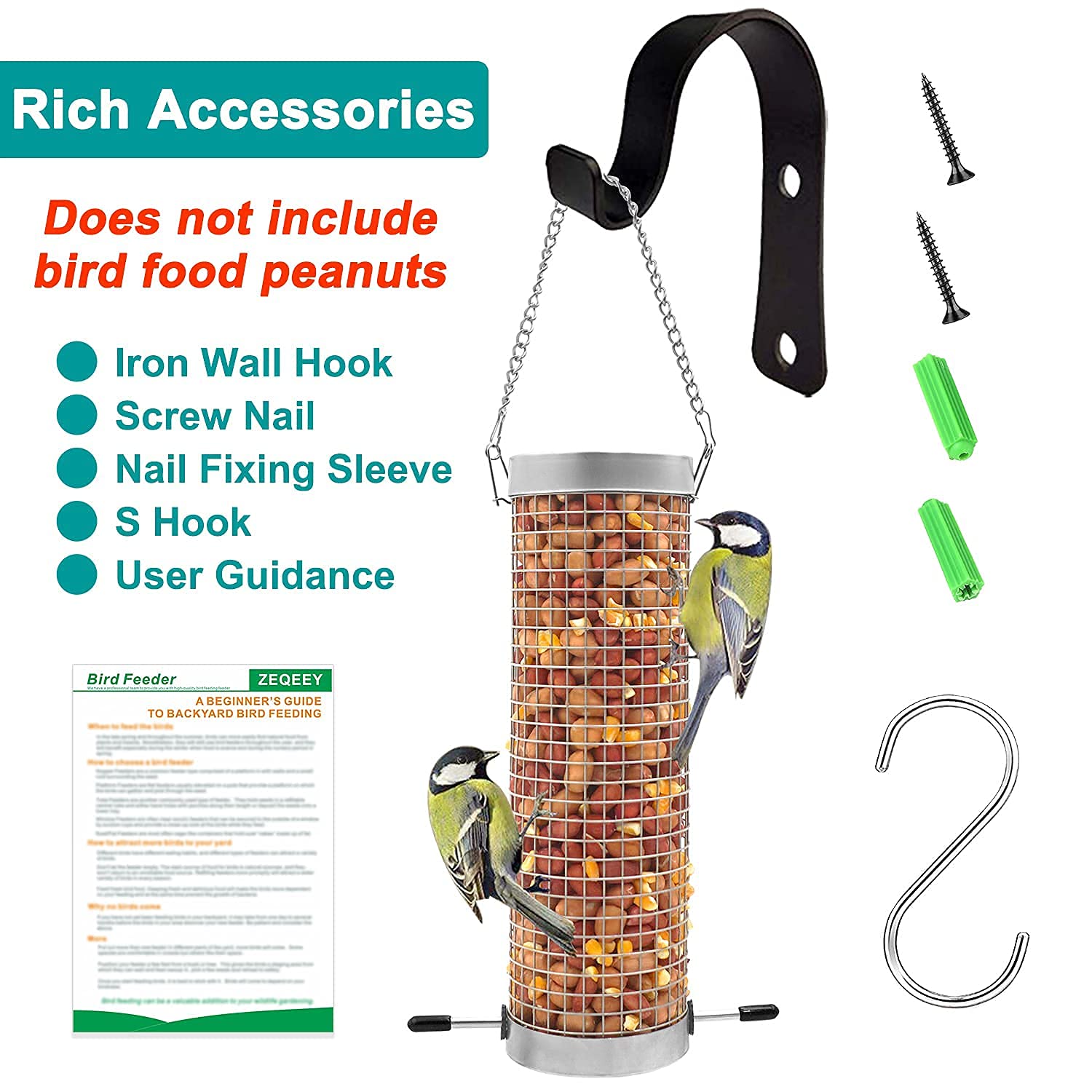 Mangiatoia Per Uccelli Selvatici Da Appendere - Trasparente, Impermeabile, Per Giardino - Foto 6