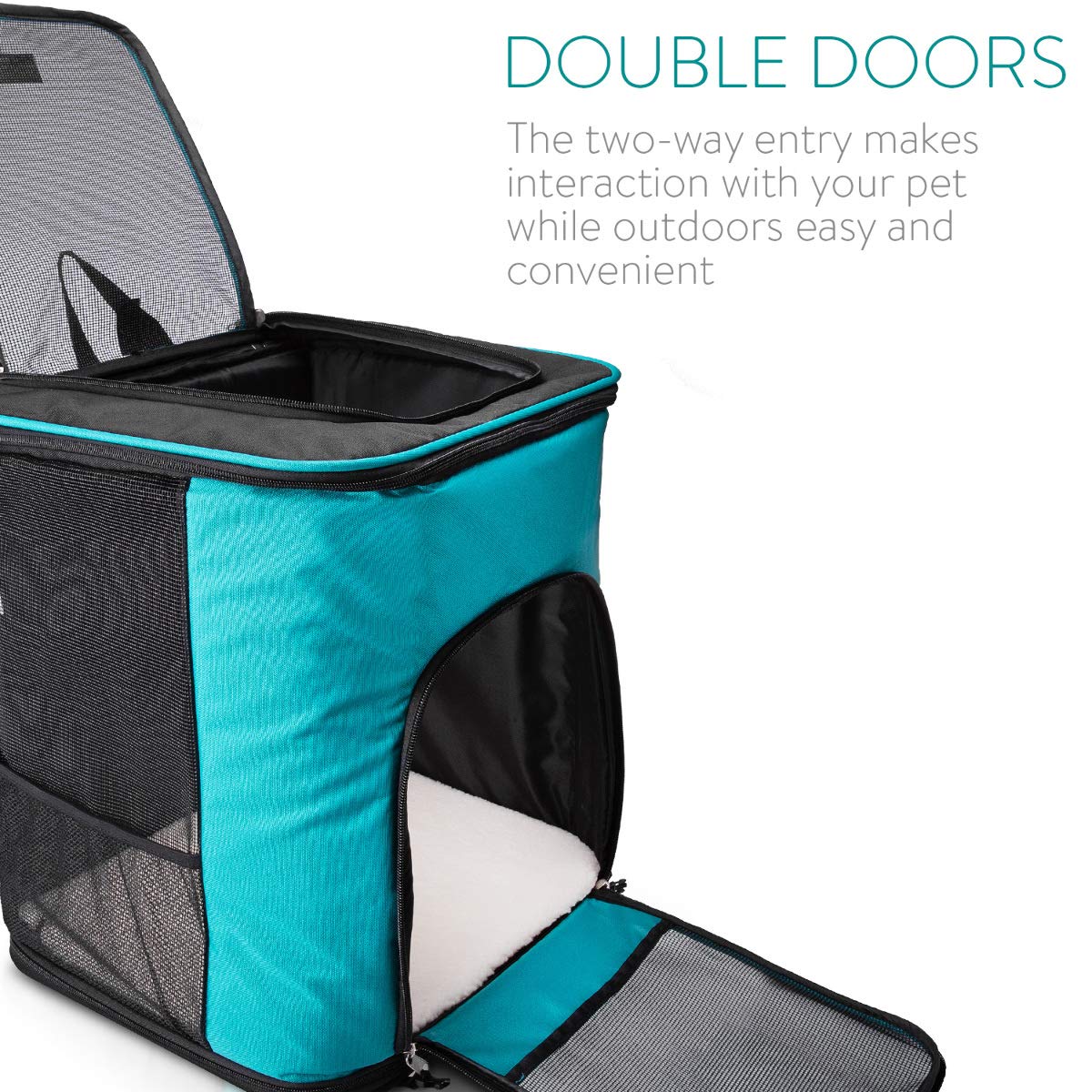 Navaris Zaino Trasportino Animali da Viaggio - Cani e Gatti Piccola Taglia - Borsa Cuccia Morbida Portatile in Tessuto - Trasporto Animali Domestici