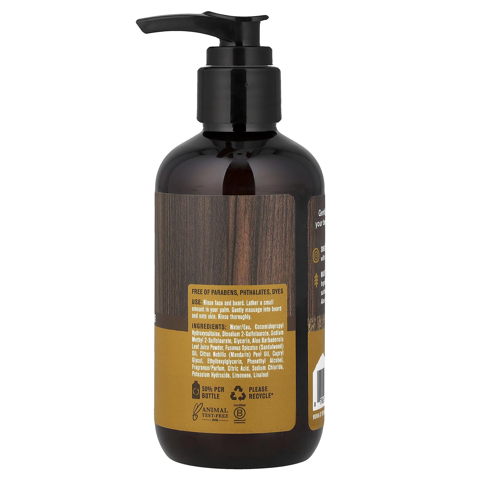 Every Man Jack Beard + Face Wash, Sandalwood, 6.7-ounce,
