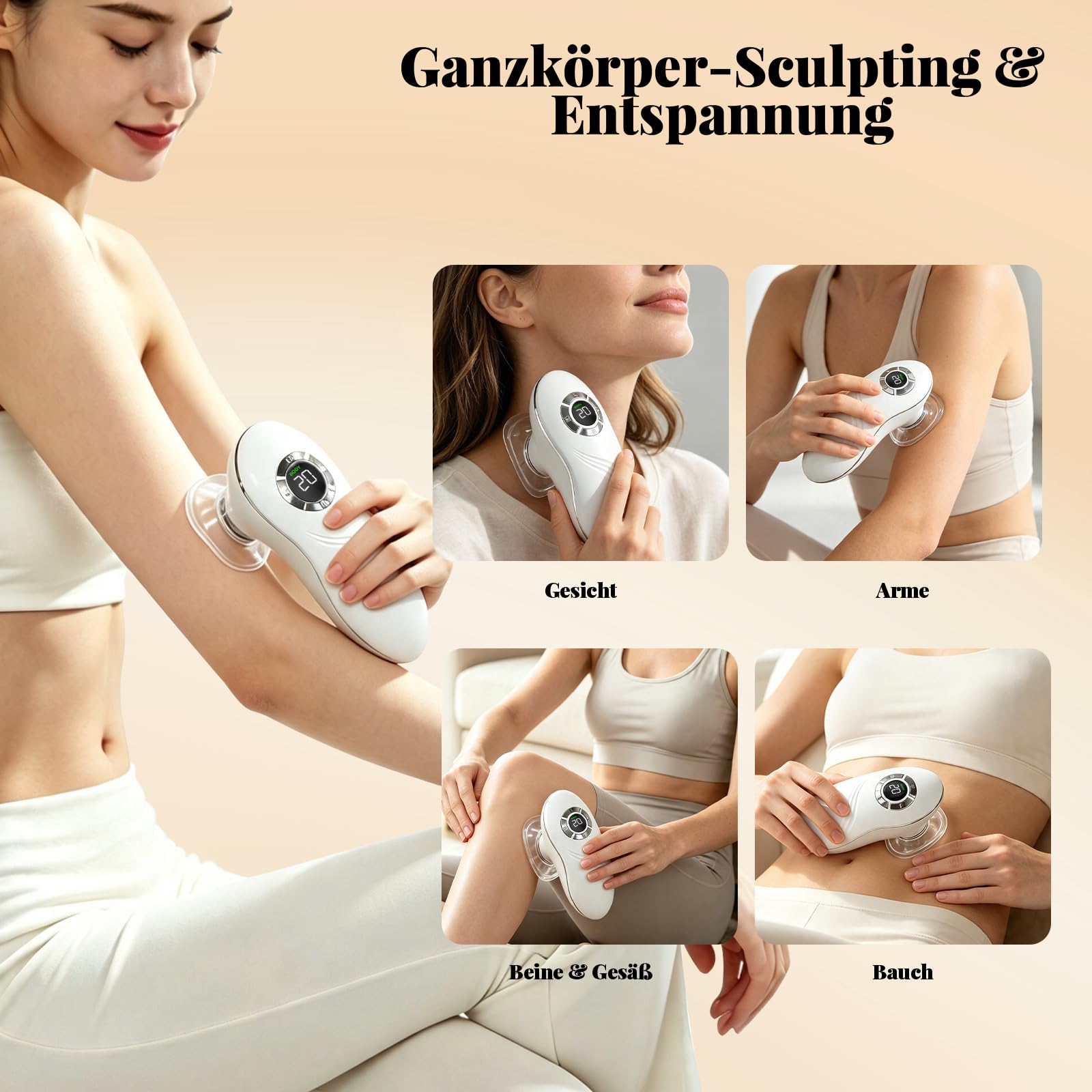 3-in-1 Schröpfmassagegerät mit EMS, 3 Stufen ,Rotlicht Funktion