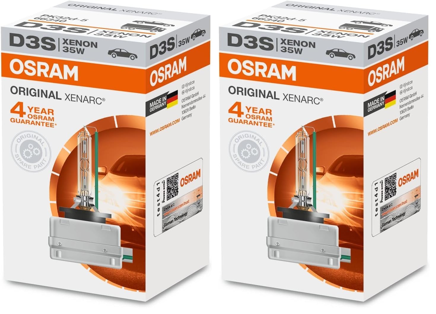 Osram D3S XENARC ORIGINAL HID Xenon OEM 66340HBI (Packung mit 2)