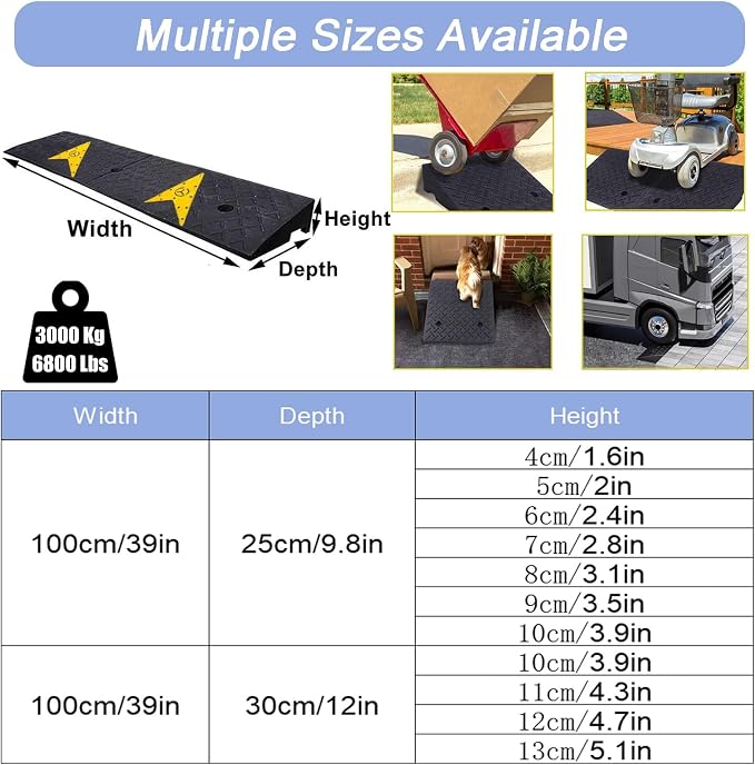 Rampa para silla de ruedas 100x25x7 cm con capacidad 8818 lbs miniatura 2