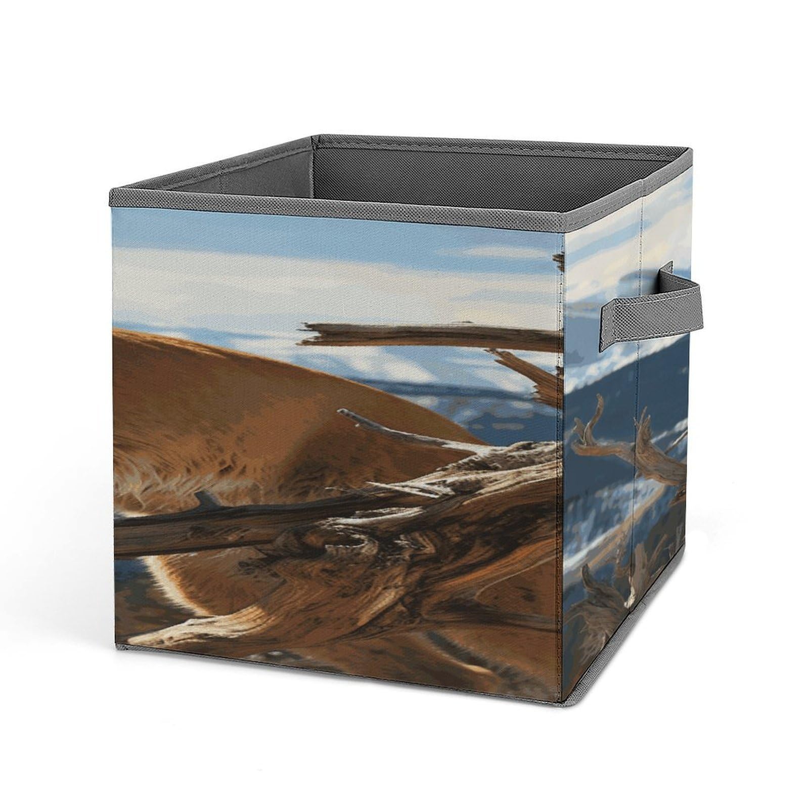 FekiLoot Panther Mountain Lion Storage Cube Large Capacity Fabric Closet Organizers with Handles Collapsible Cube Storage Bin Foldable Cube Organizer Baskets for Shelves Clothes Books
