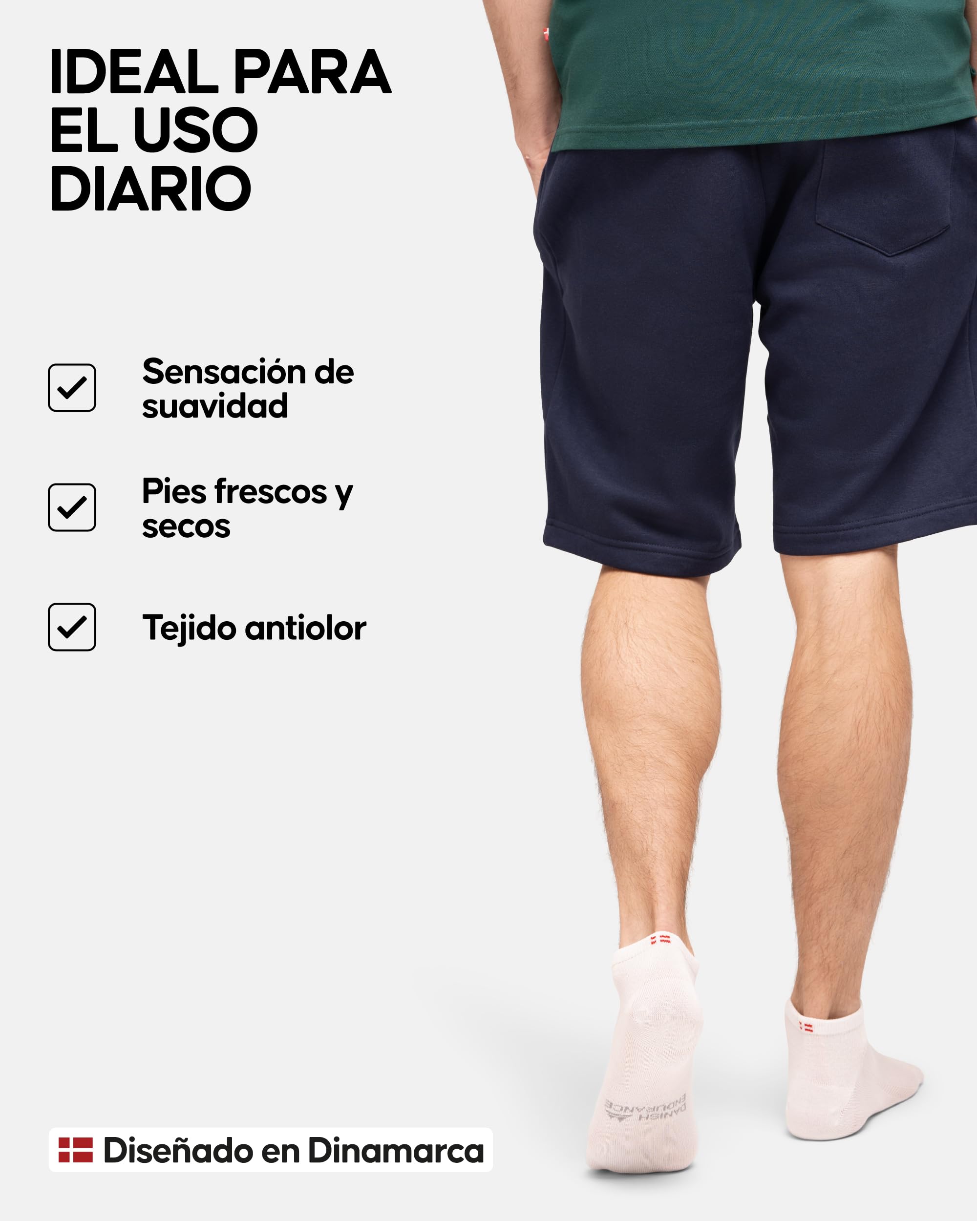 DANISH ENDURANCE Calcetines Tobilleros en Bambú, Calcetines Cortos Transpirables, Extra Suaves, 6 Pack