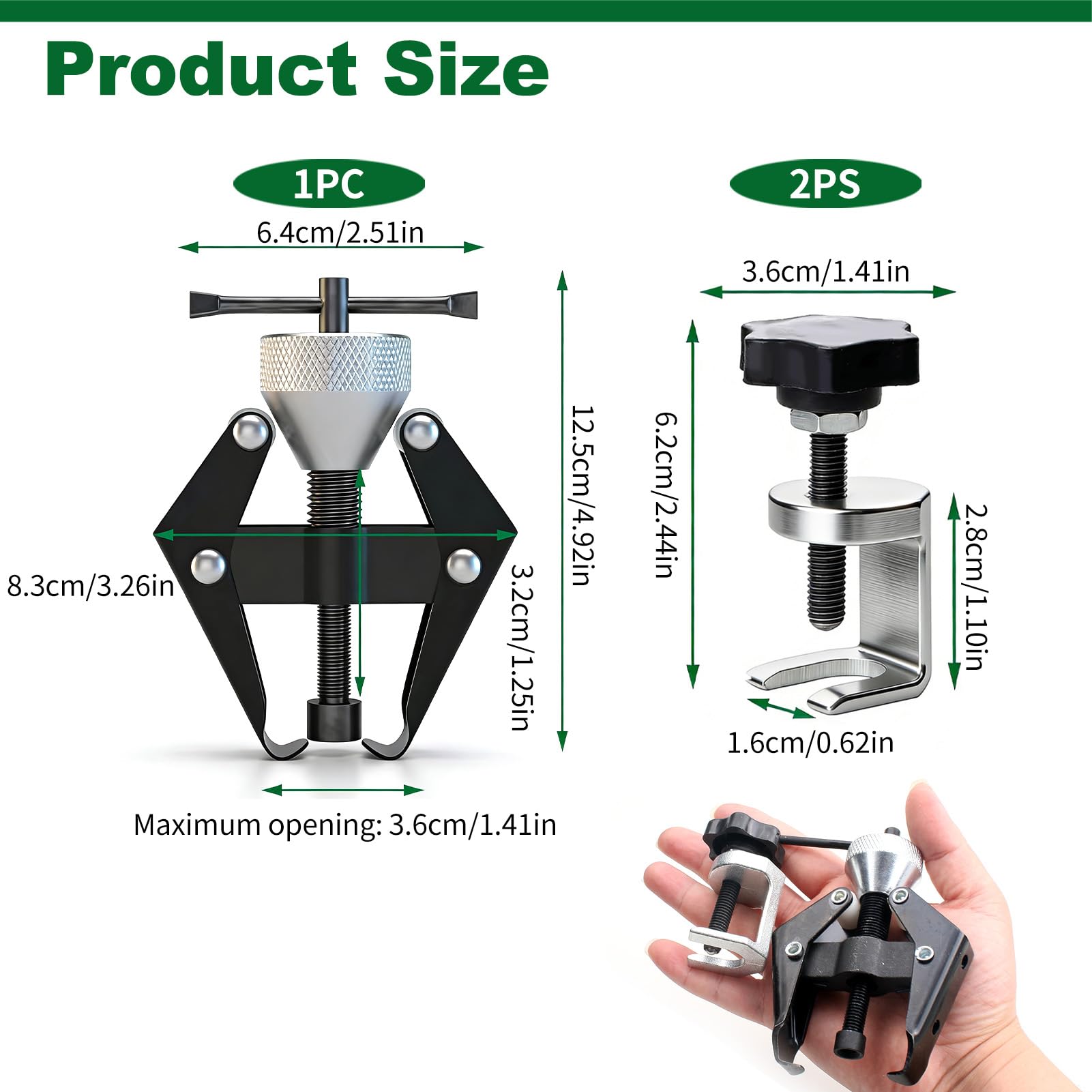 3 Piezas Extractor Profesional de Brazo Limpiaparabrisas, Herramienta de Extracción y Desmontaje, Acero al Carbono Tratado, Compatible con Coches, Furgonetas y Camiones Ligeros,Apertura Máxima 36 mm