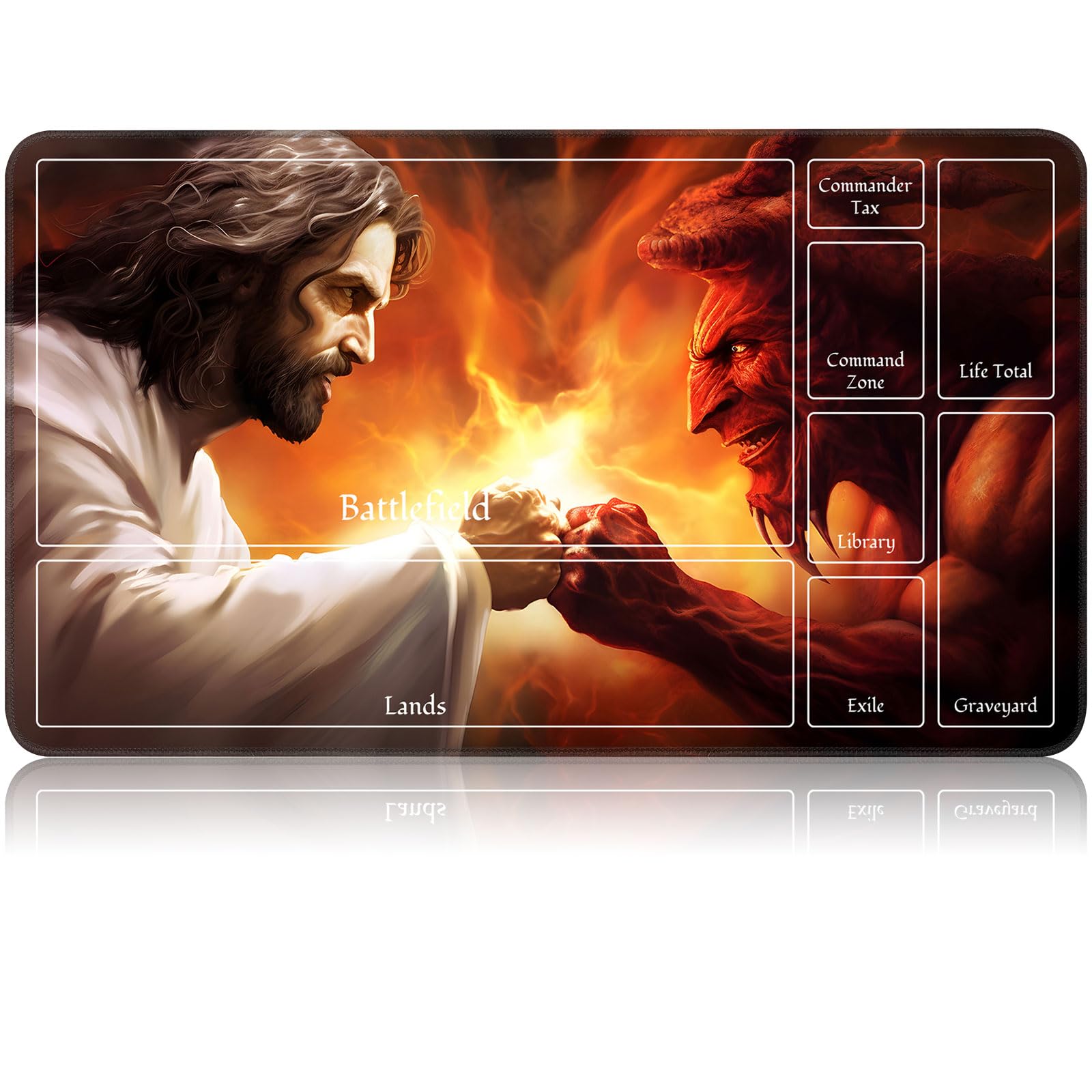 for MTG Game Playmat, for Magic TCG Rubber Play mat,Tabletop Card Playmats with Smooth Surface,Trading Card Inked Game Mat with New Zones,Battle Game,God Battles — image 1