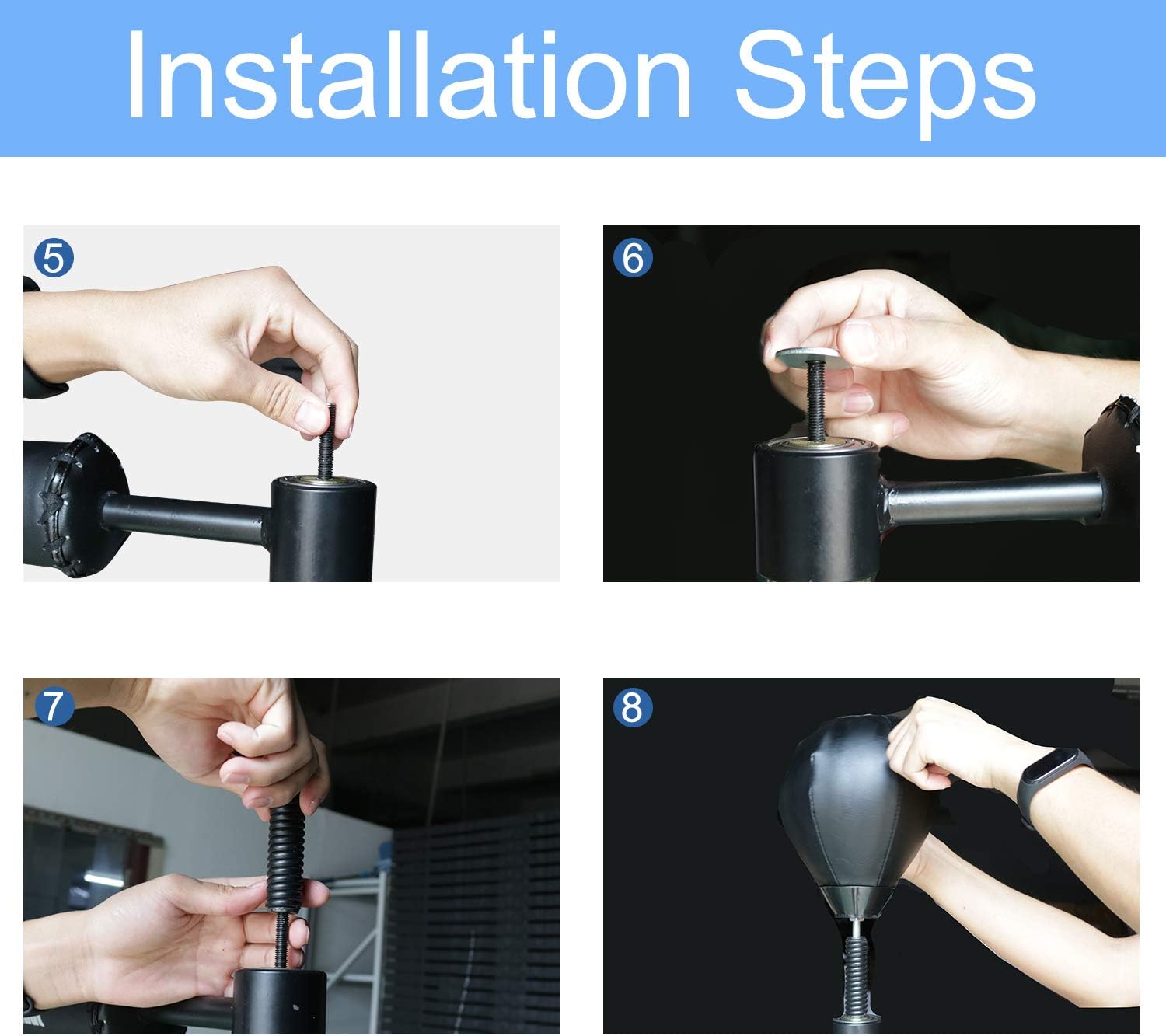 INNOLIFE Boxing Equipment Spinning Bar Free Standing with Punching Ball (Black) : Sports & Outdoors